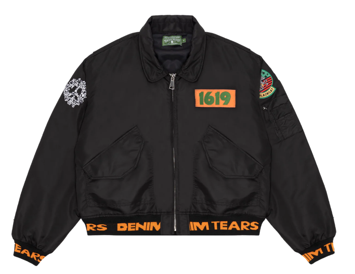 Denim Tears Black Trans-Atlantic Flight Jacket