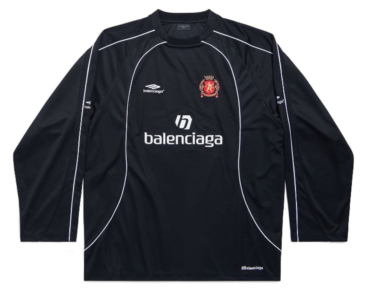 Balenciaga Paris Soccer Long Sleeve Oversized T-Shirt