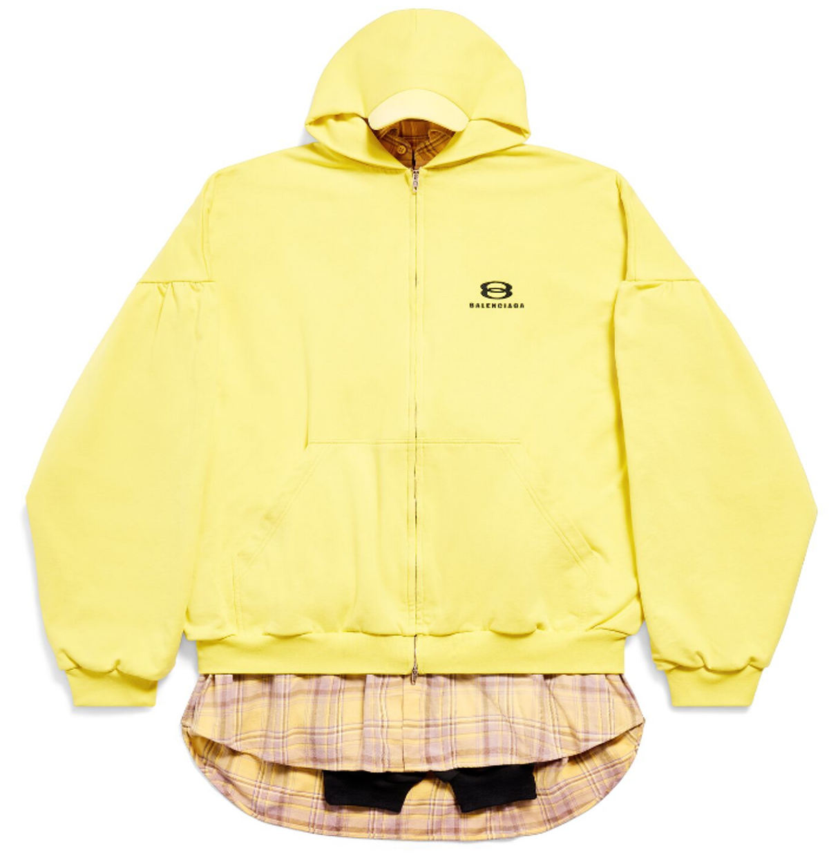 Balenciaga Yellow Unity Sports Icon Layered Hoodie