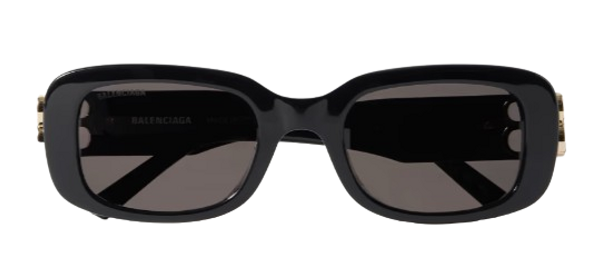 Balenciaga Dynasty Rectangular Frame Acetate Sunglasses