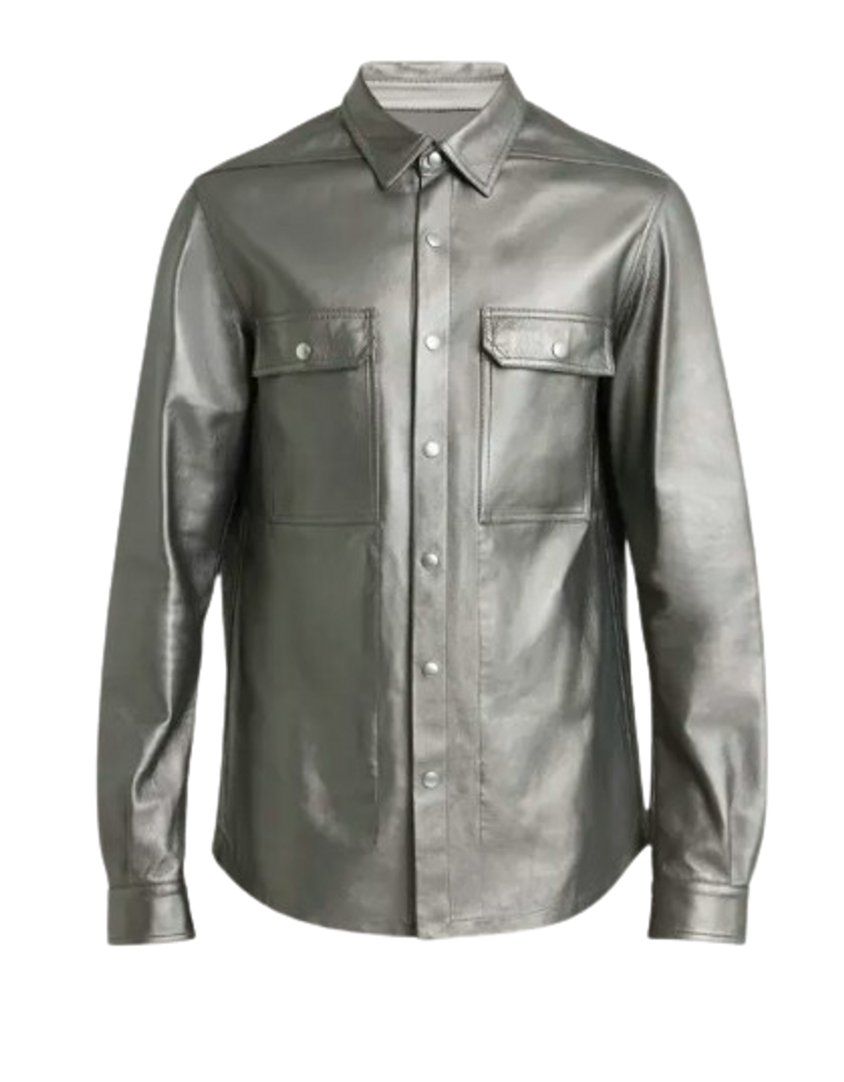 Rick Owens Metallic Peached Leather Outershirt