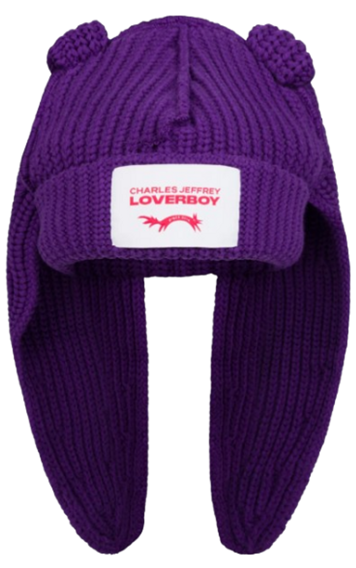 Loverboy by Charles Jeffrey Purple Chunky Rabbit Beanie