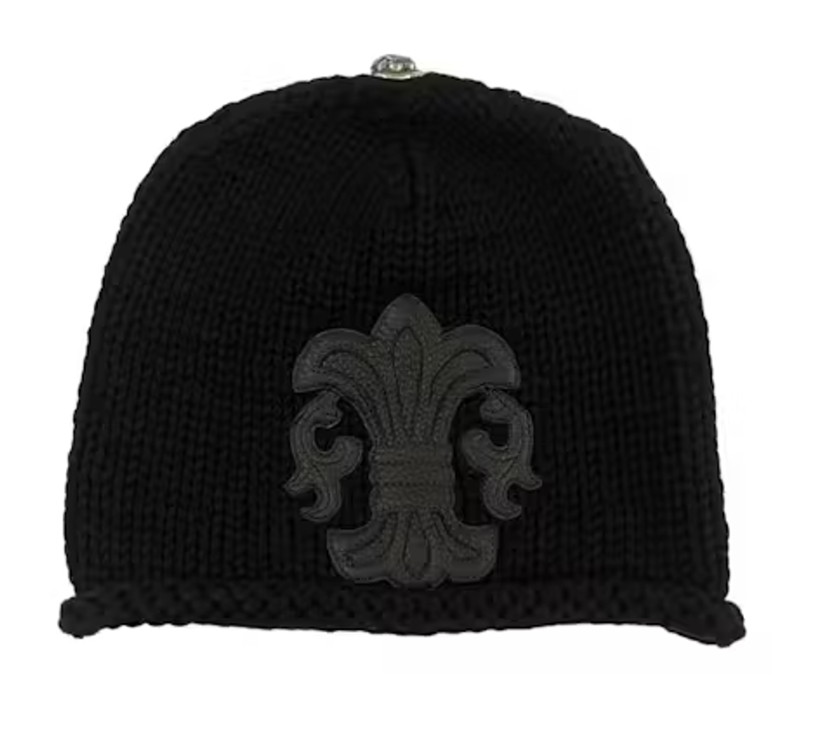 Chrome Hearts Black Fleur-de-lis Patch Beanie