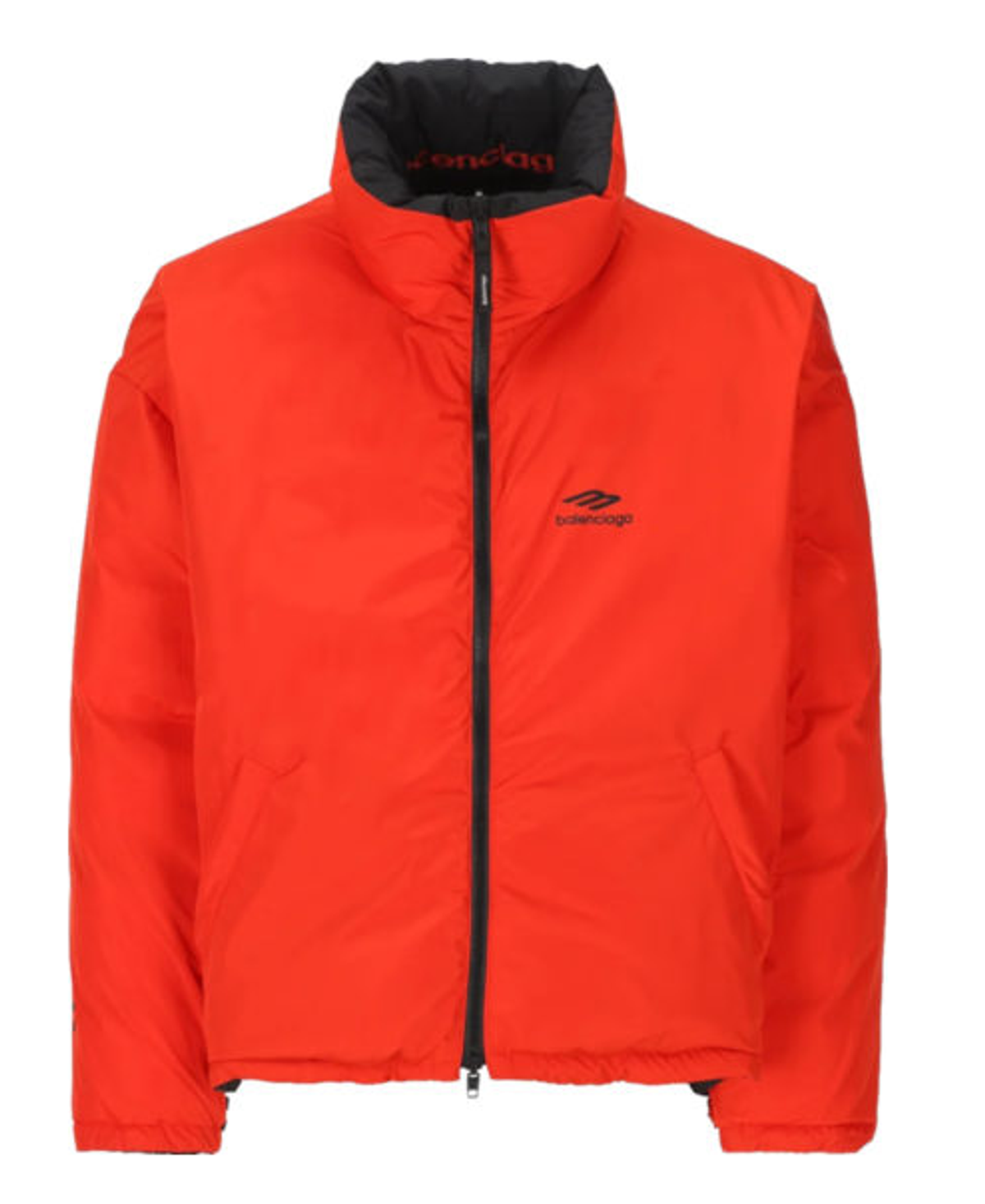 Balenciaga Black And Red Reversible 3B Sports Icon Puffer Jacket
