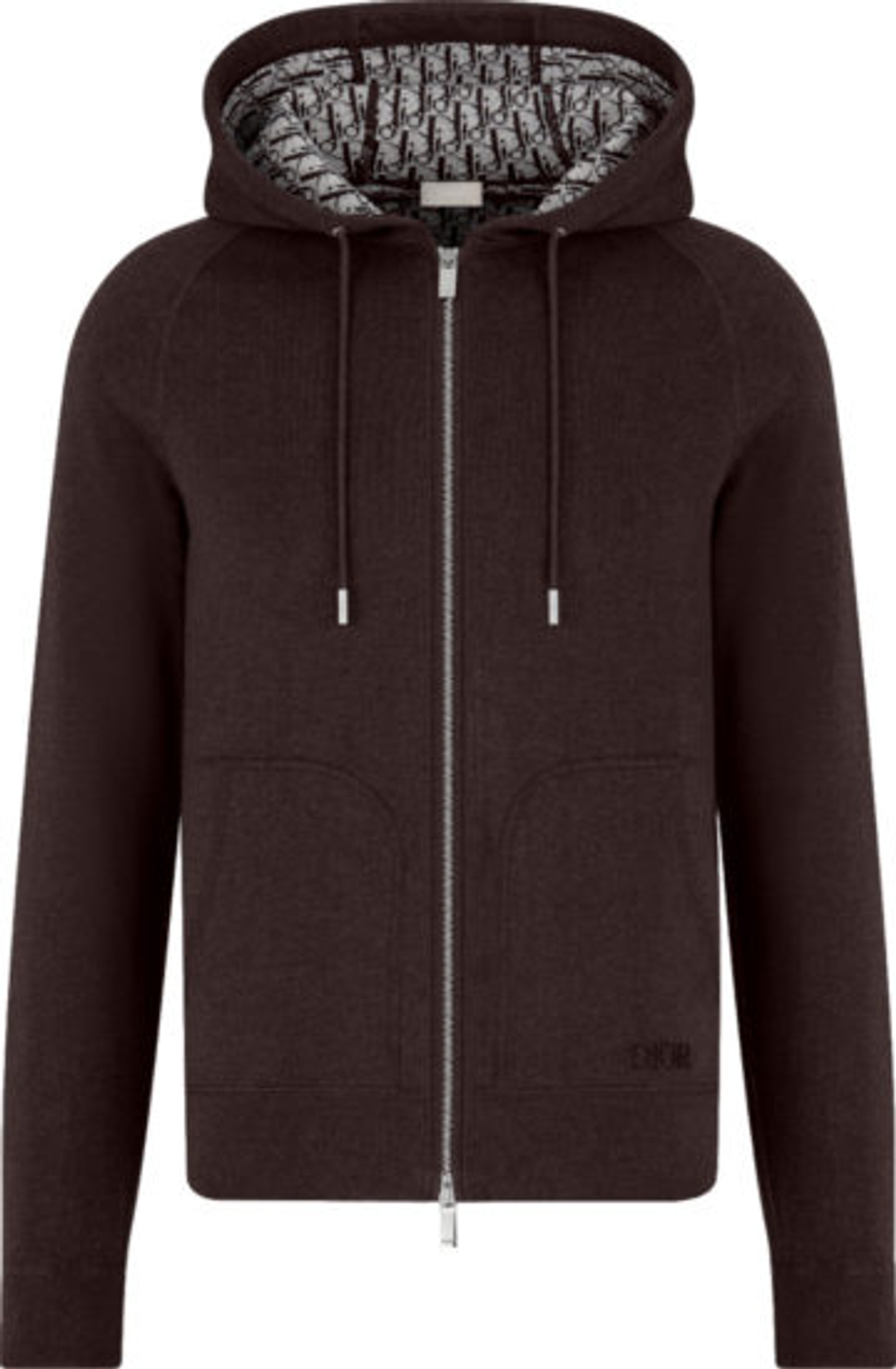 Dior Dark Brown Oblique Lined Zip Hoodie