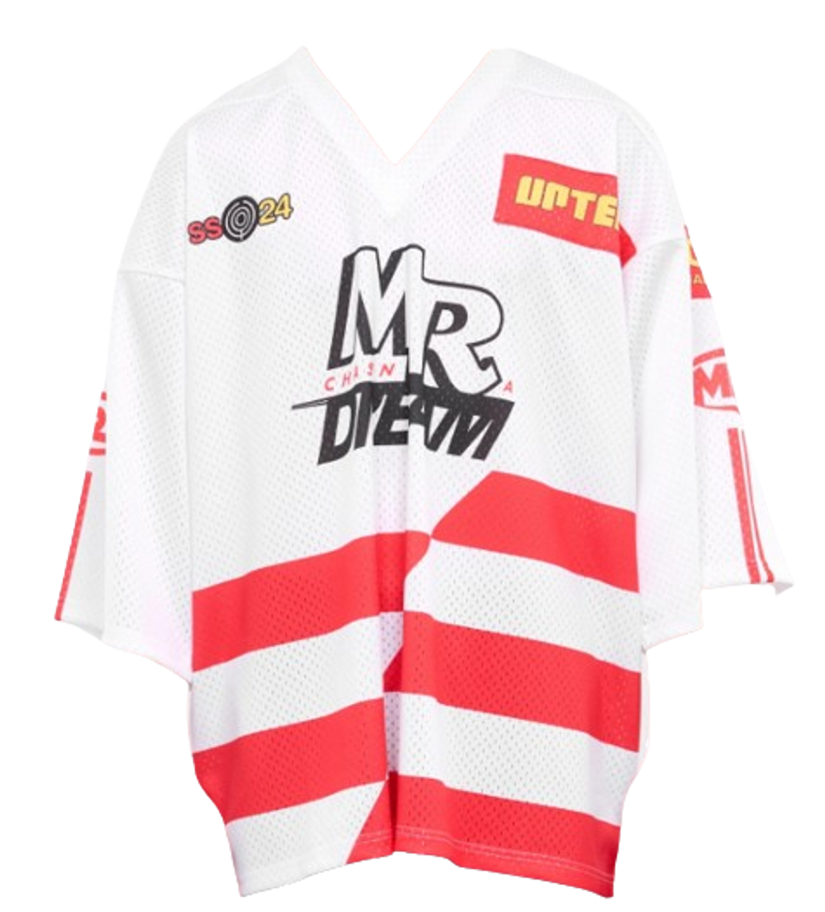 Martine Rose White And Red Oversized Football Jersey