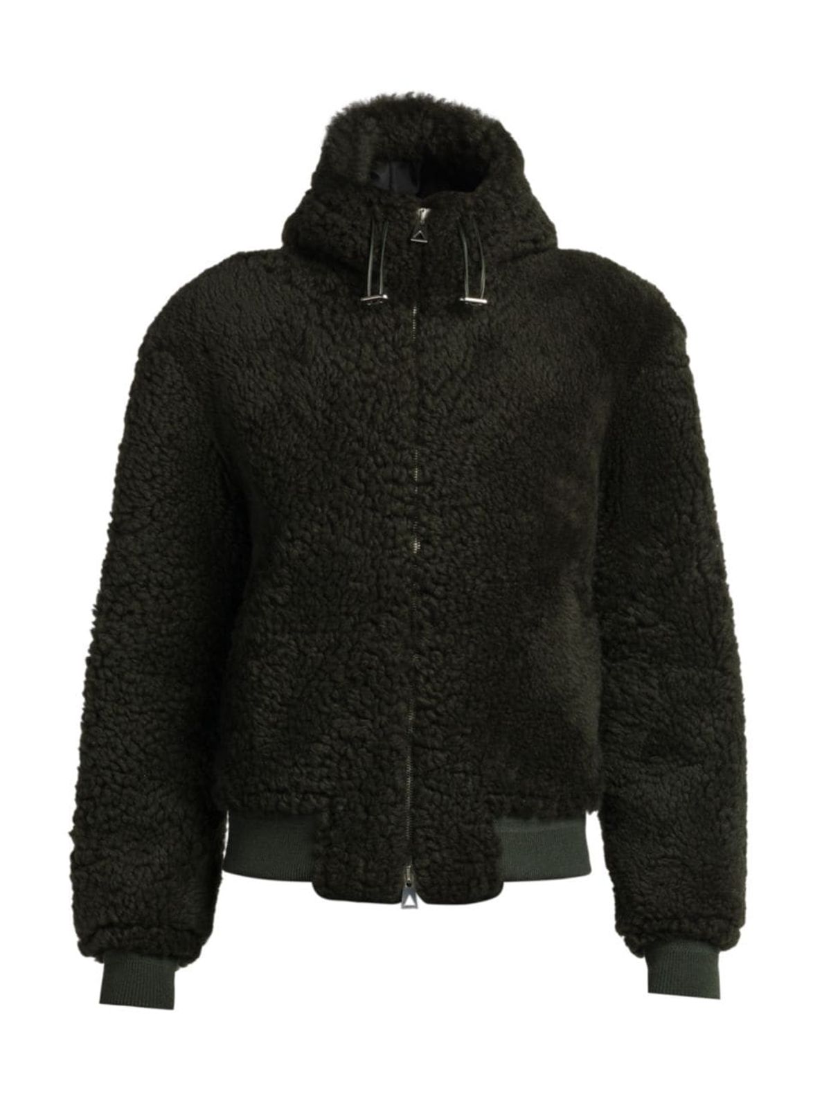 Bottega Veneta Shearling Jacket In Dark Khaki