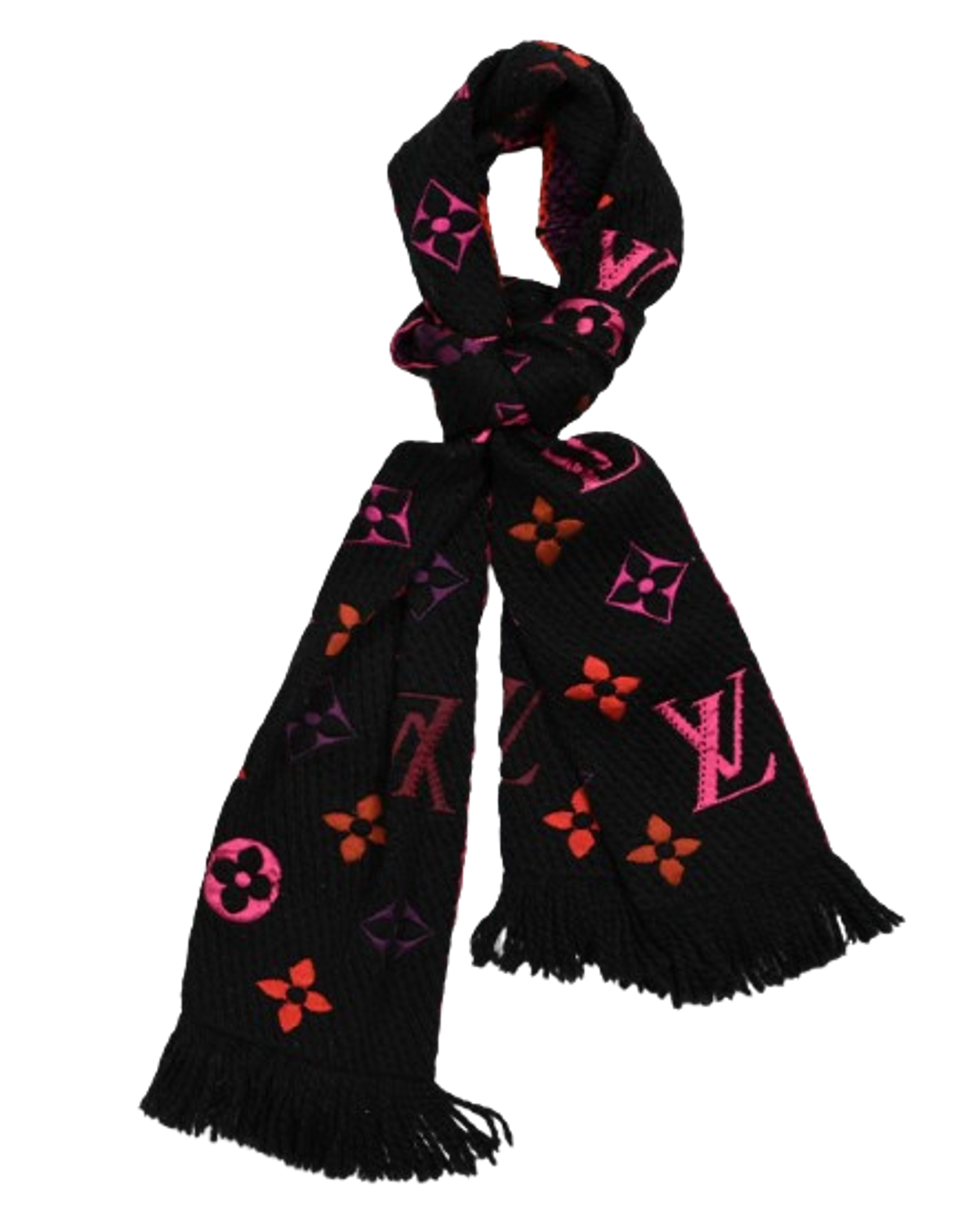 Louis Vuitton Wool Silk Rainbow Logomania Scarf
