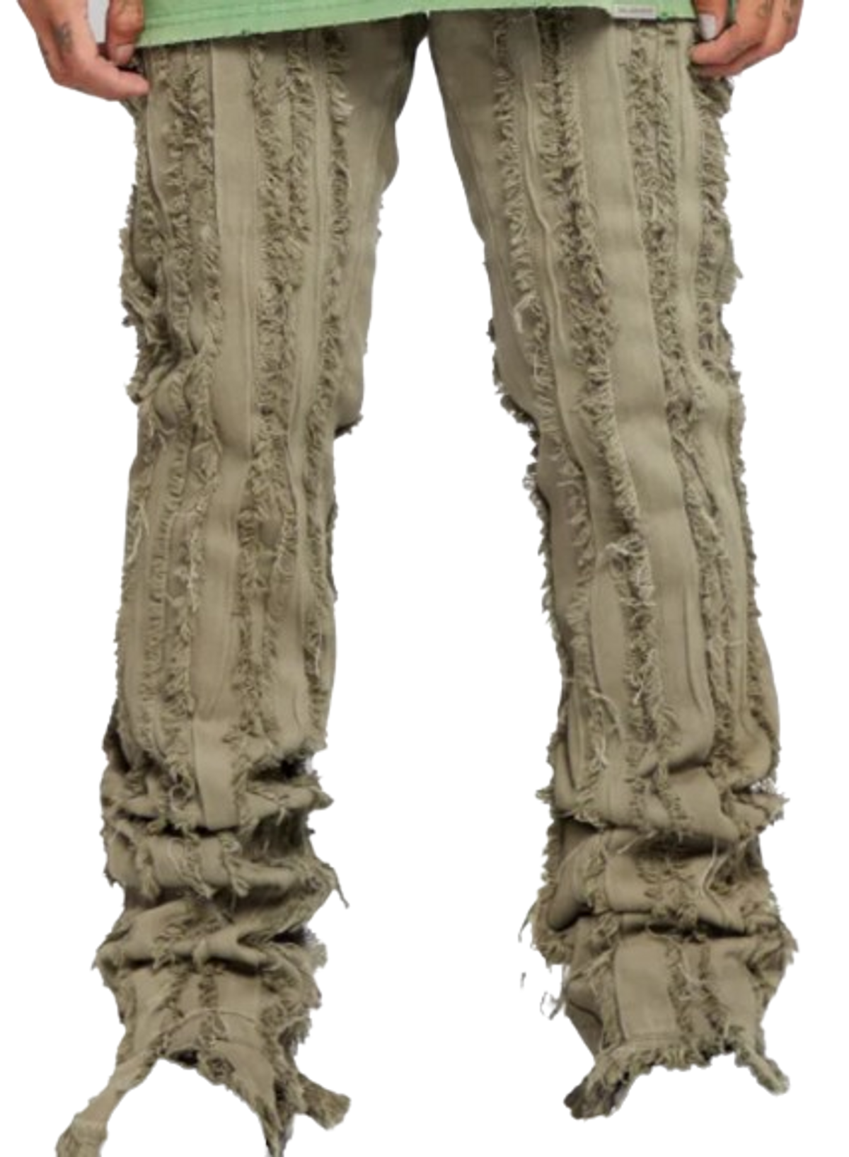 Valabasas Denim Stacked Grey Green Jeans