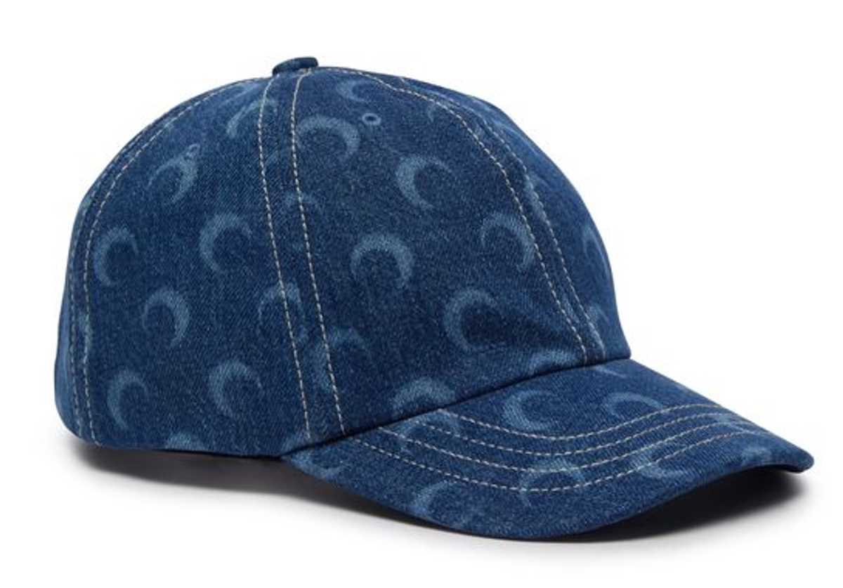 Marine Serre Regenerated Deadstock Denim Baseball Cap
