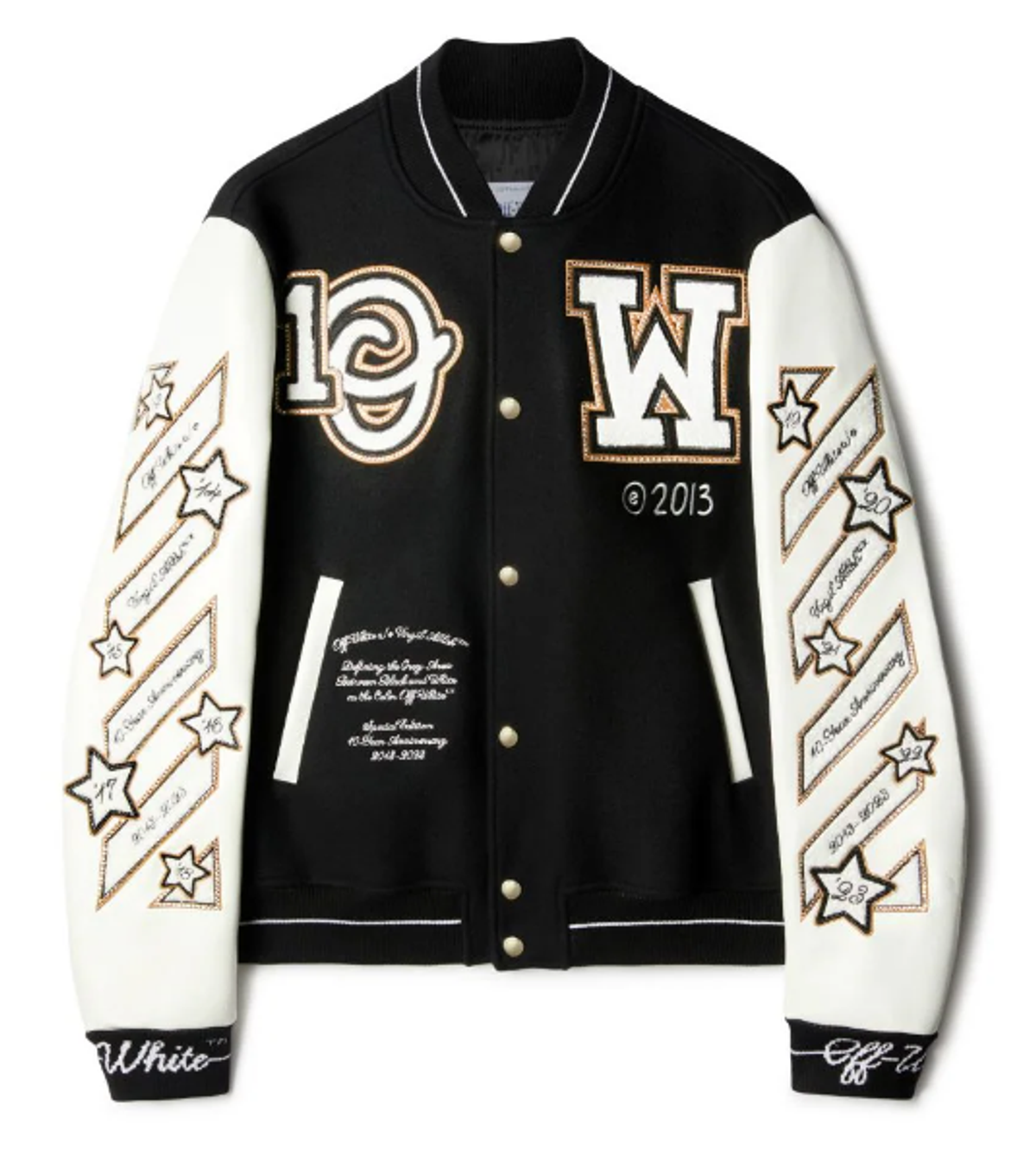 Off-White Black And White Logic Varsity Jacket