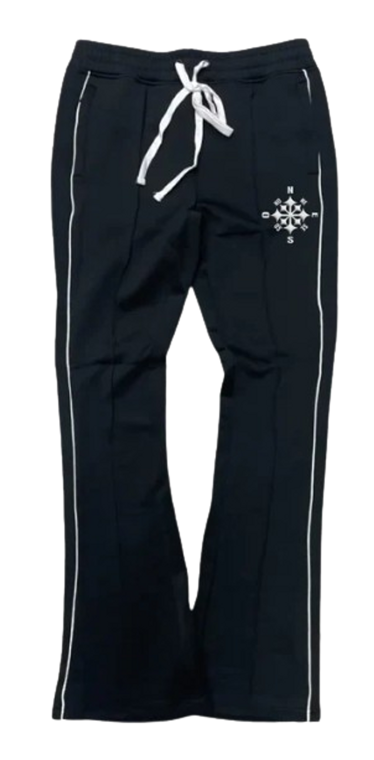 Fivio Foreign Merch × Wehere Compass Stack Black Track Pants