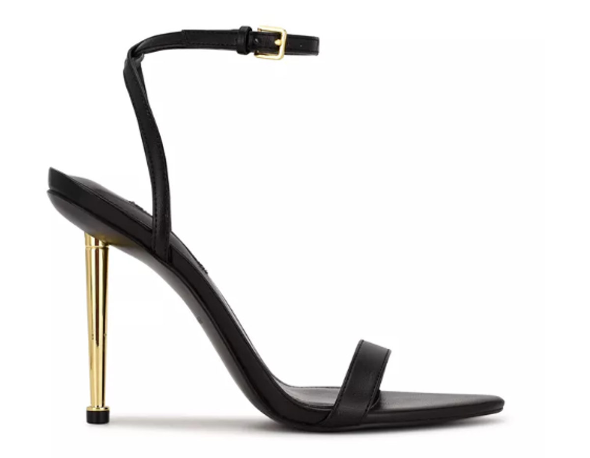 Nine West Black Reina Almond Toe Stiletto Dress Sandals