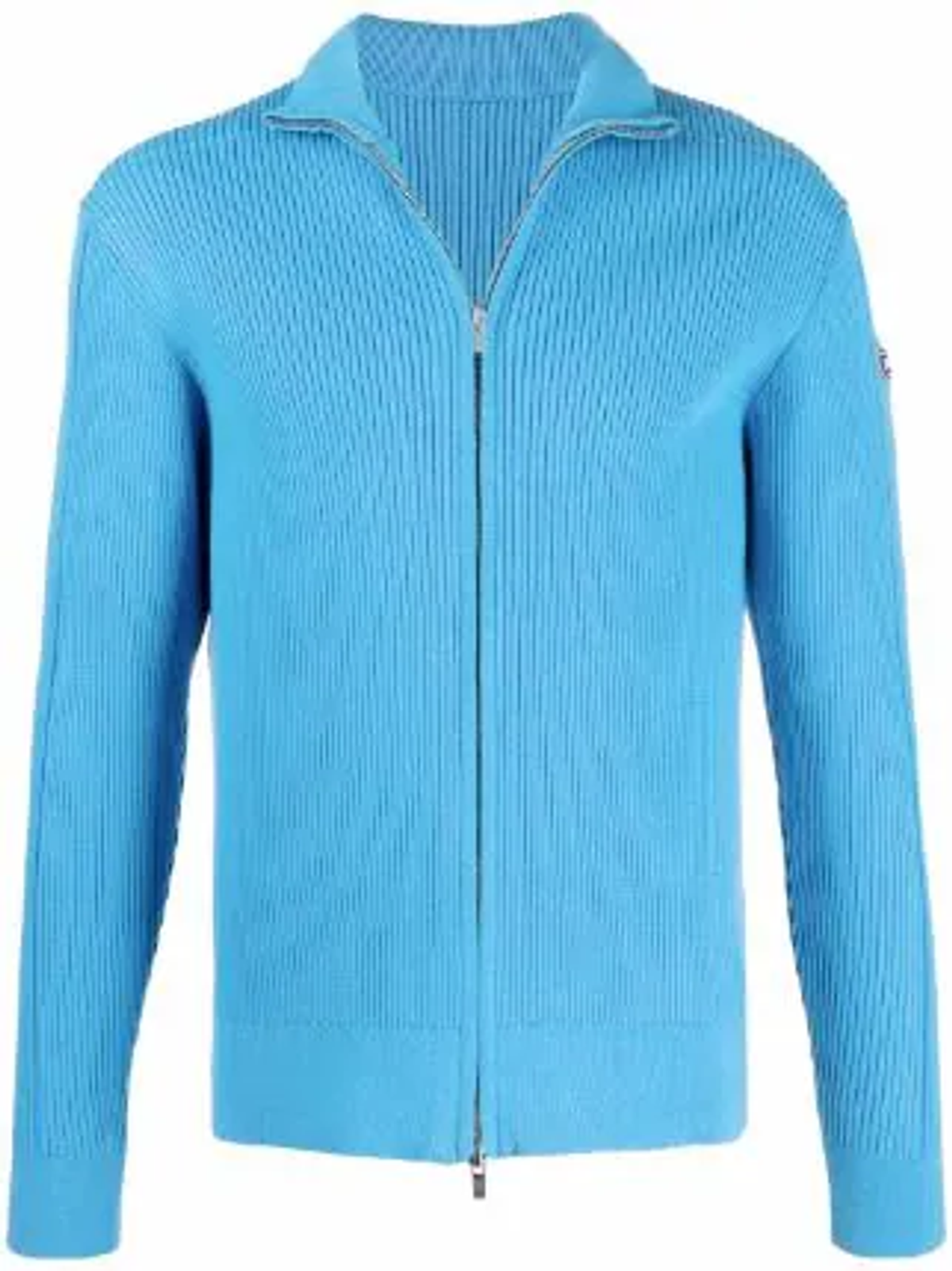 Jacquemus Blue Ribbed Knit Zip-Up Cardigan