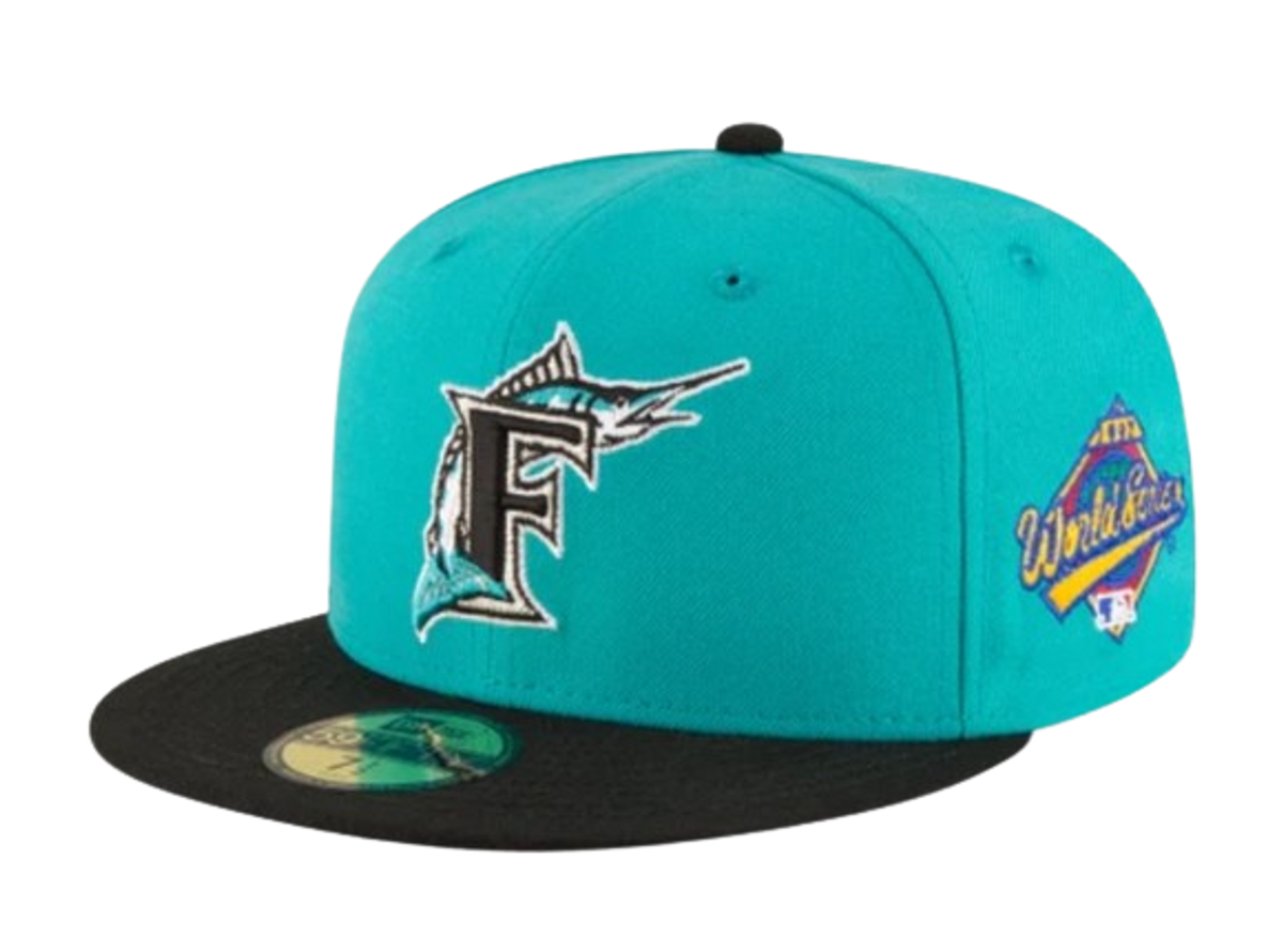 New Era Florida Marlins World Series Teal Wool 59FIFTY Fitted Cap