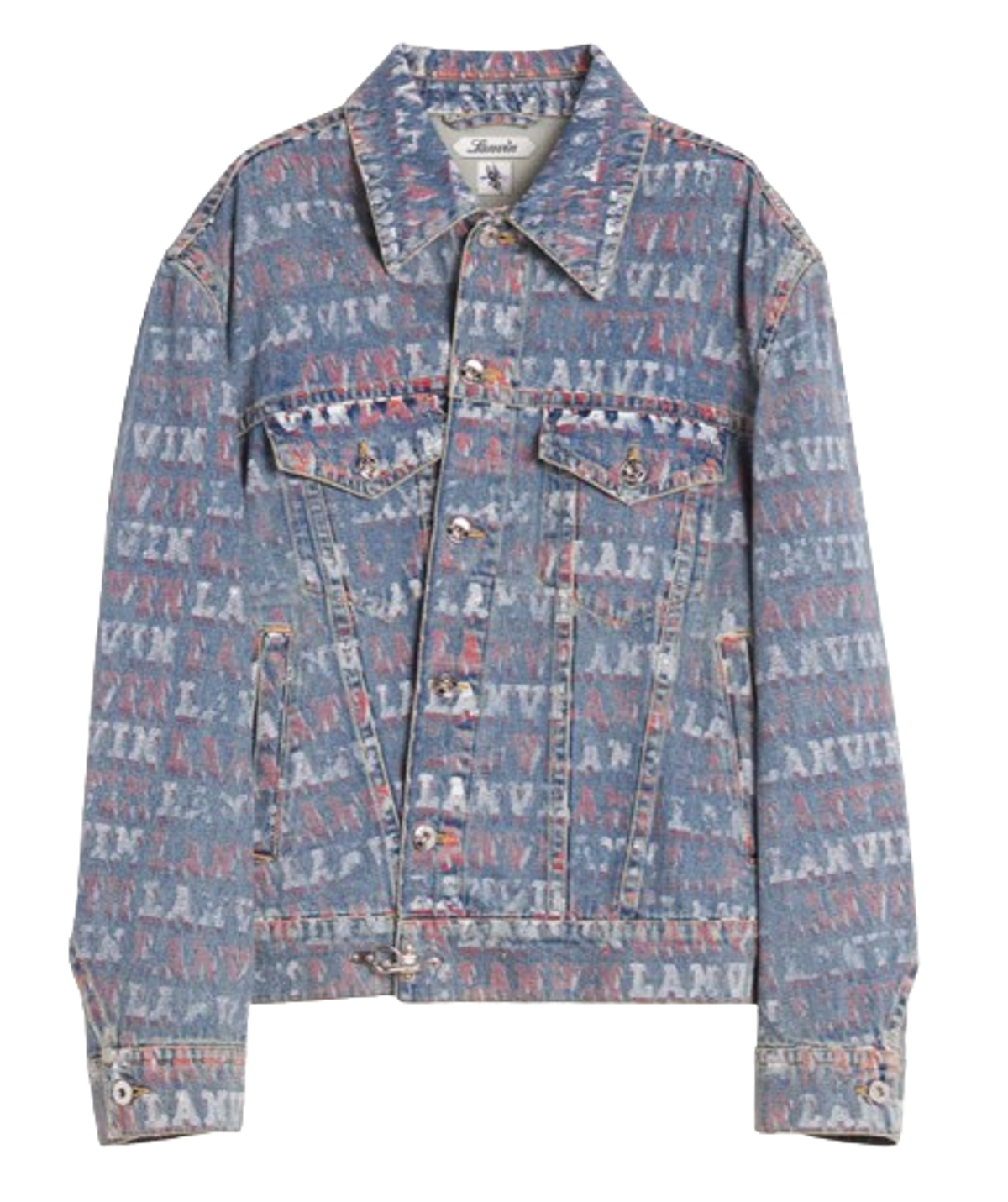 Lanvin × Future Merch Light Blue Asymmetrical Printed Jacket