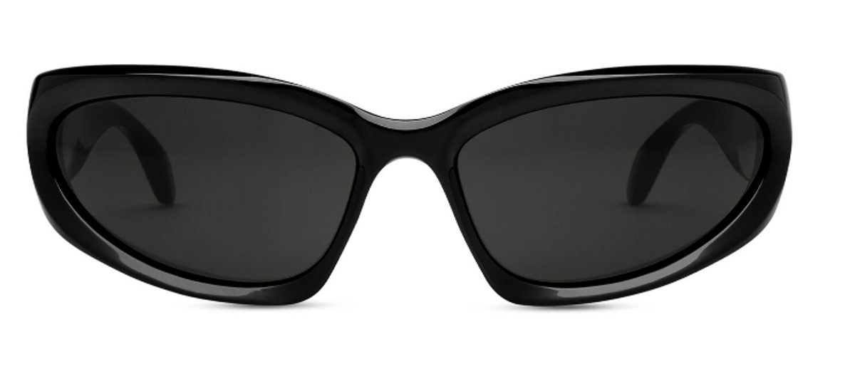 Balenciaga Black Bio Injected Nylon Black Lenses Swift Oval Sunglasses