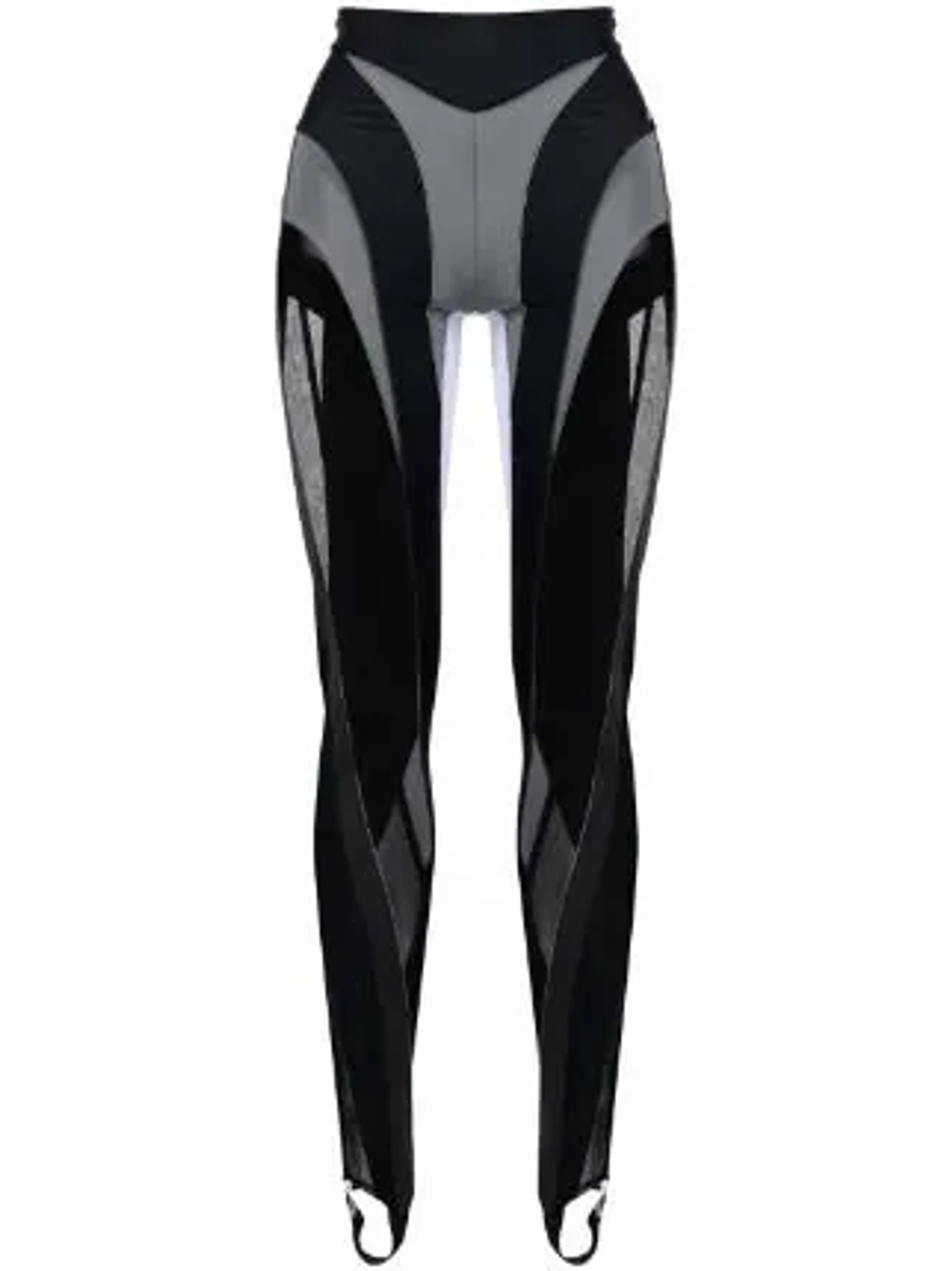 Mugler Panelled Mesh And Jersey Leggings