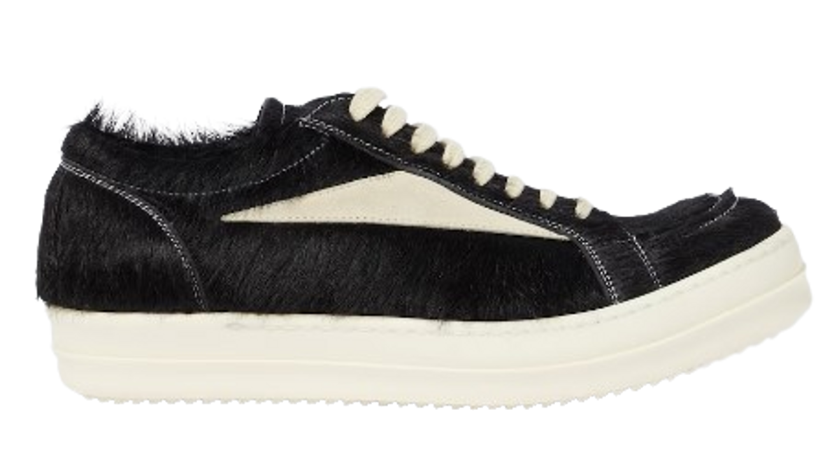 Rick Owens Black Vintage Calf Hair Low-top Sneakers