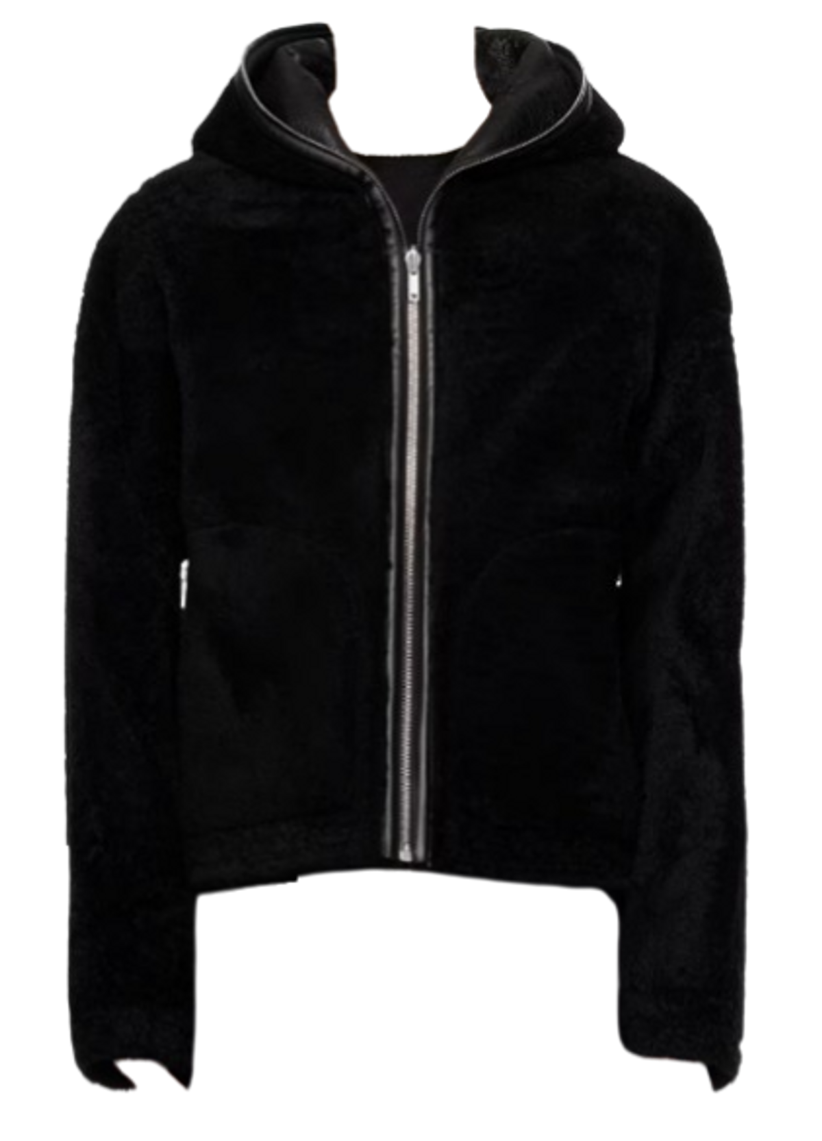 Rick Owens Black Sealed Reversible Shearling Jacket