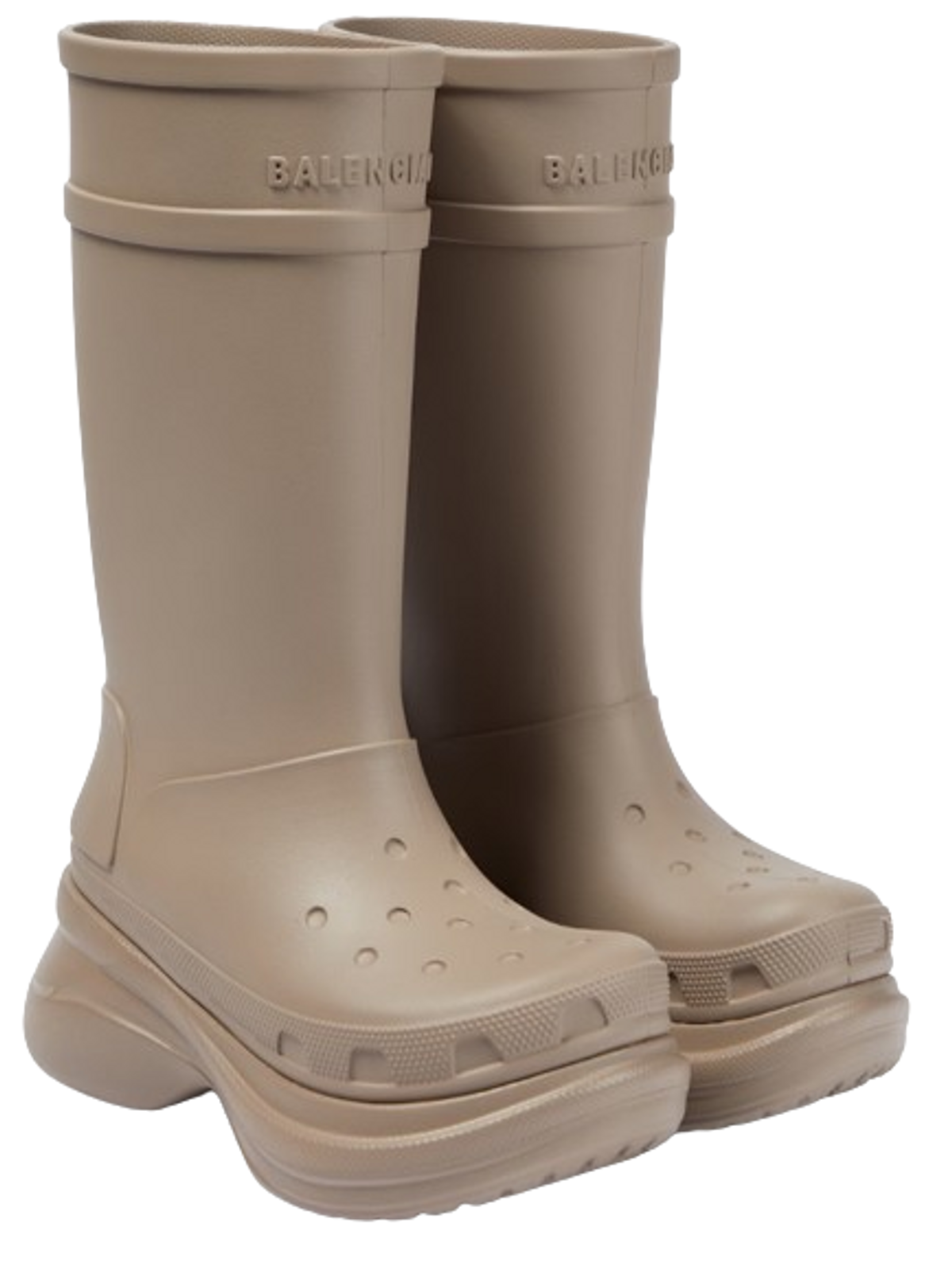 Balenciaga × Crocs Logo-embossed Rubber Knee-high Boots