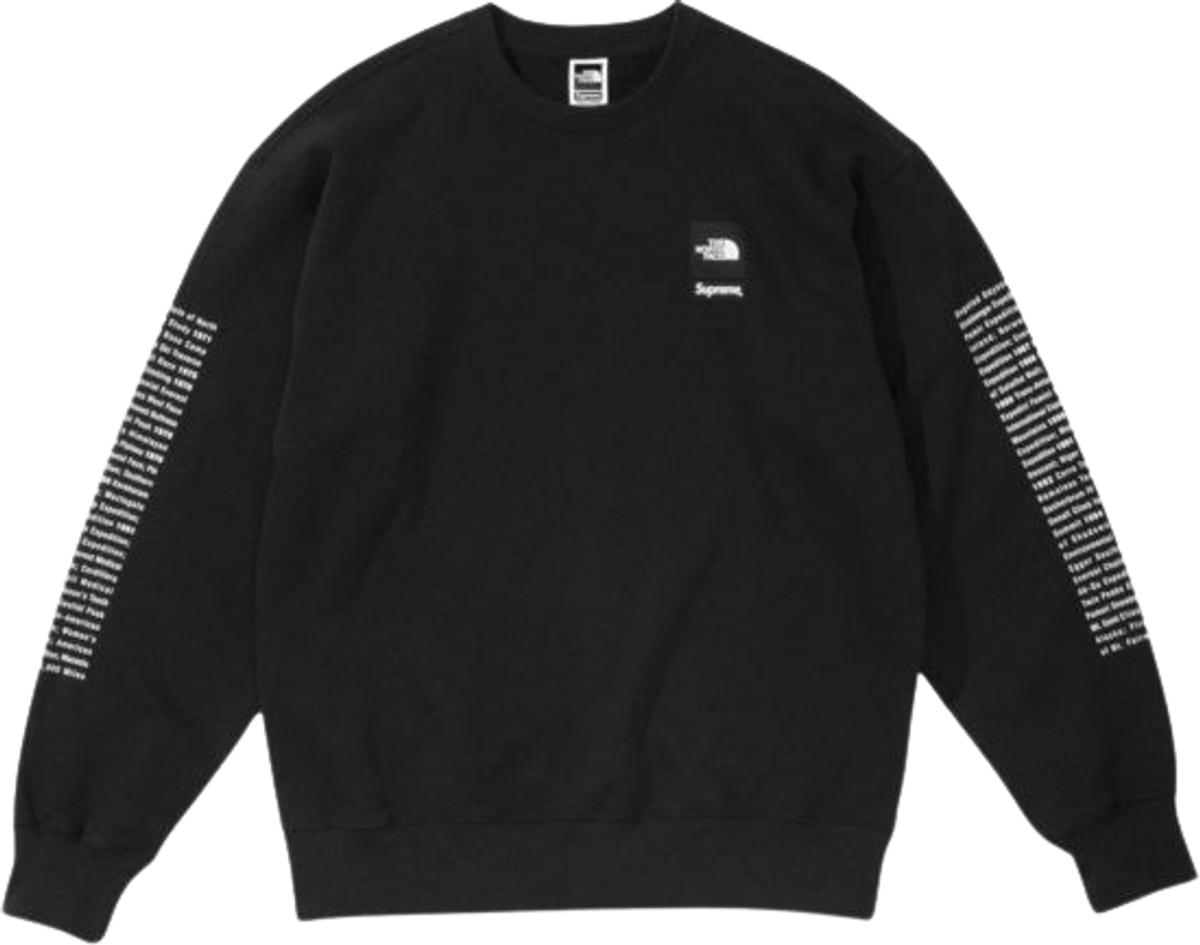 Supreme × The North Face Black Block Text Sweatshirt