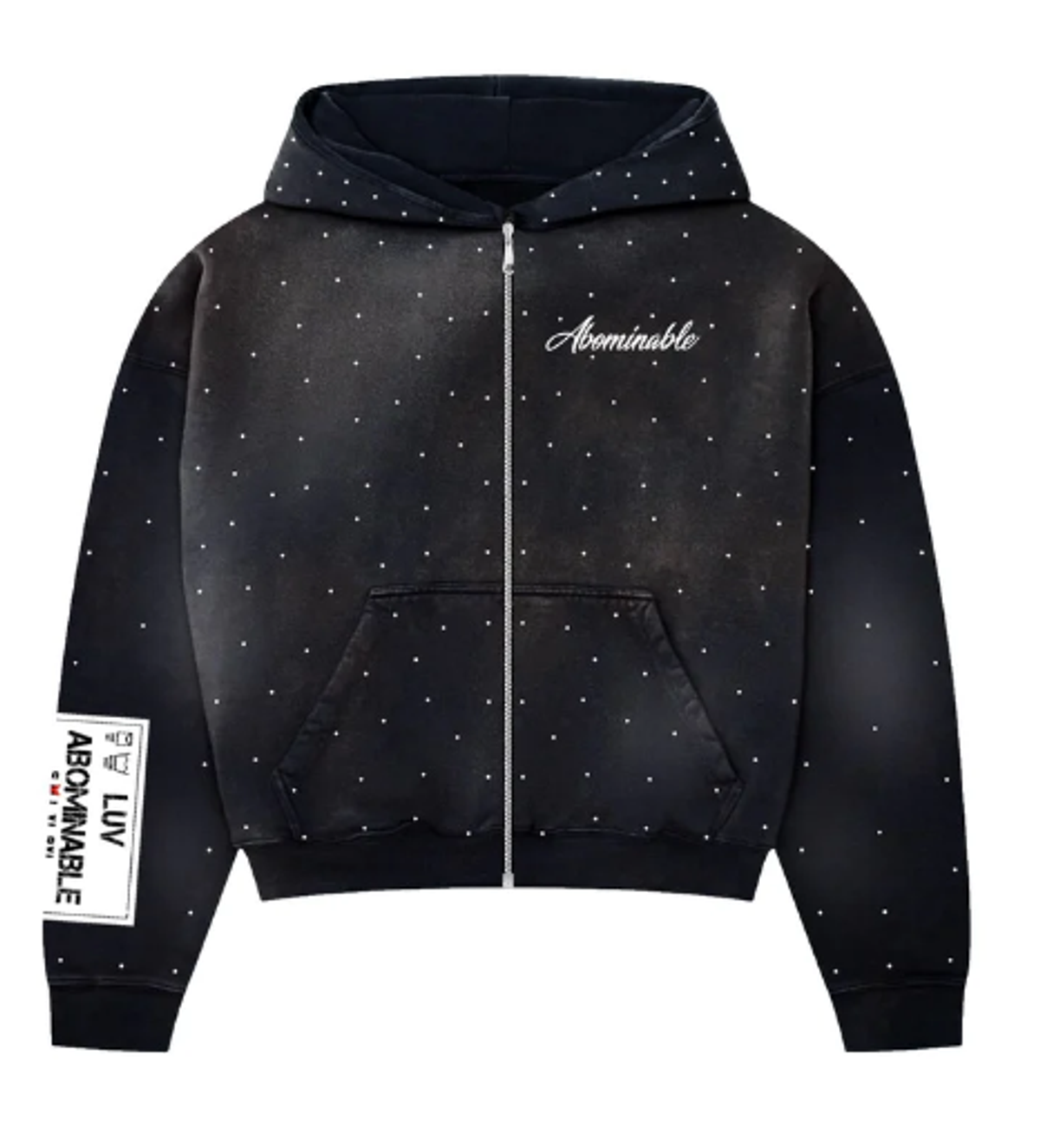 YEEKYO RHINESTONE ZIP HOODIE