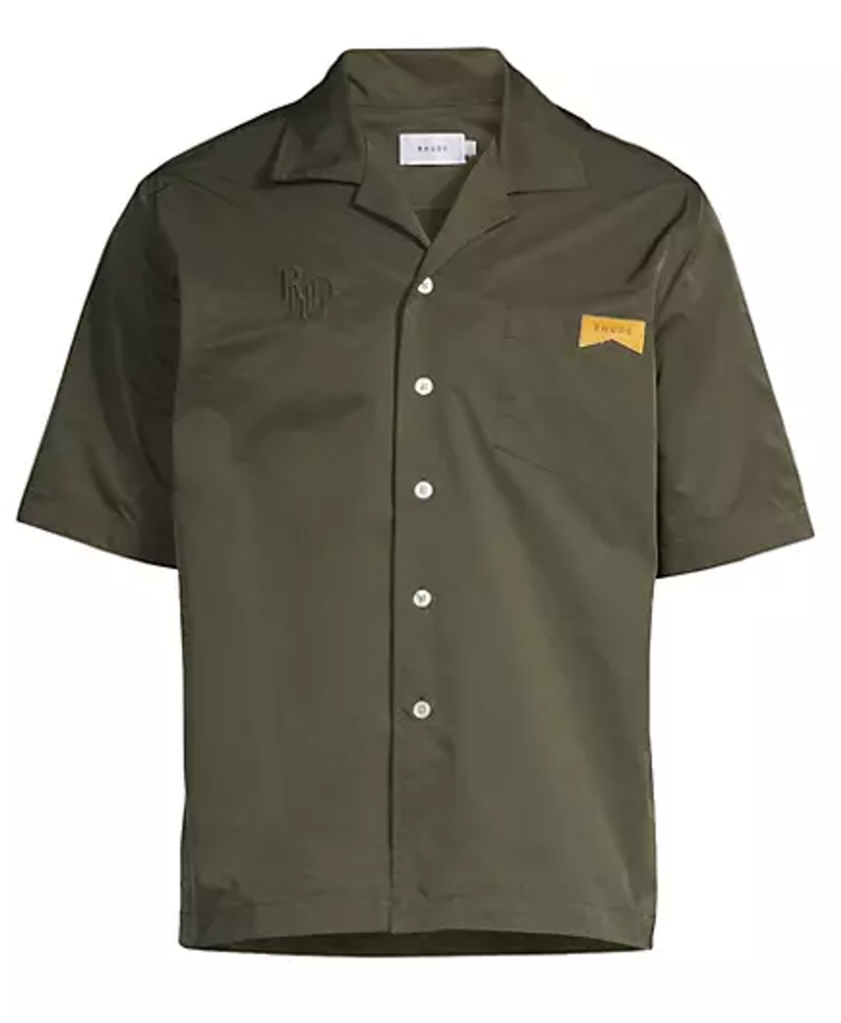 Rhude Terrarium Moss Logo Patch Camp Twill Shirt