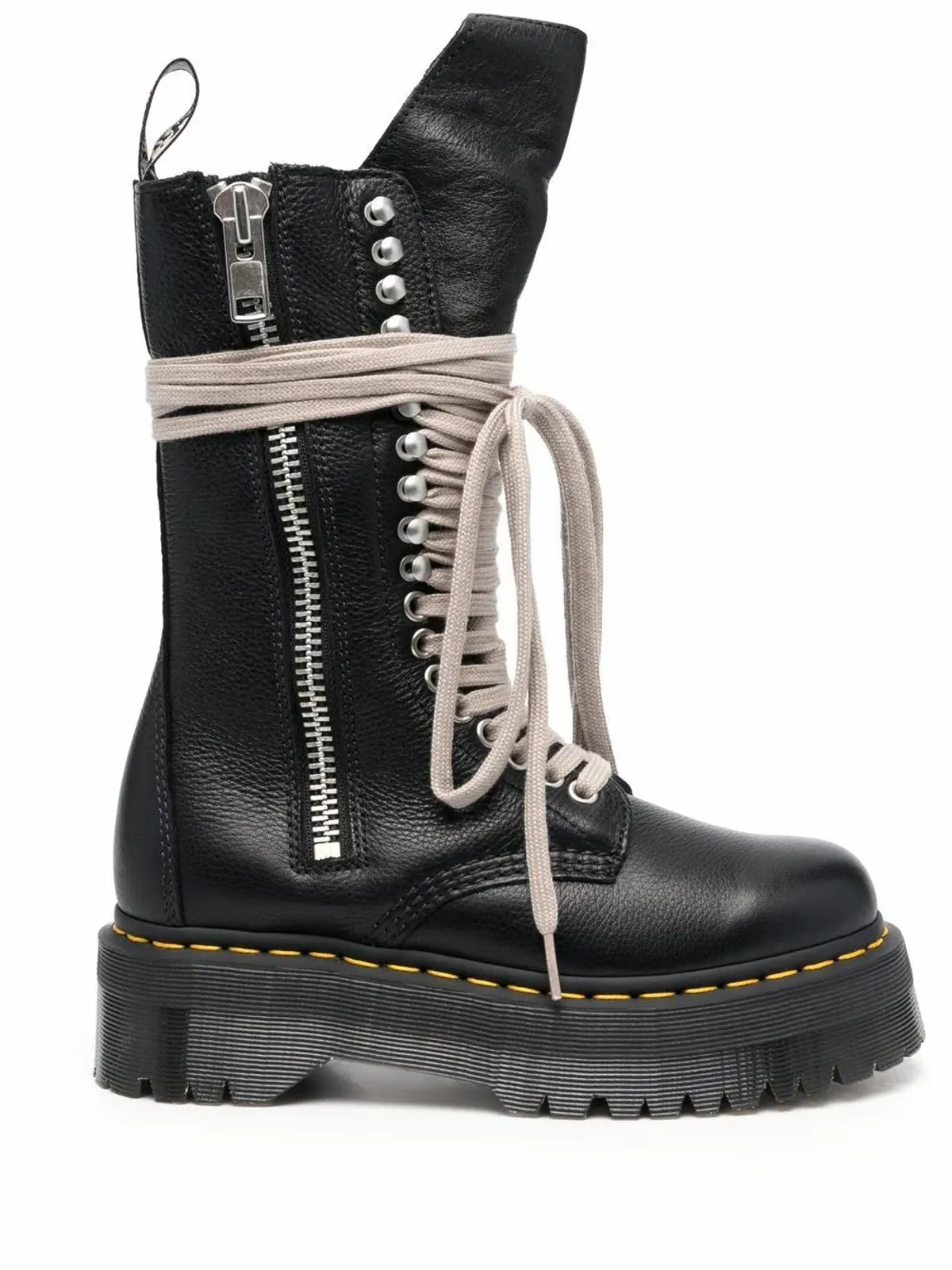 Rick Owens × Dr. Martens 1918 Leather Lace Up Platform Boots