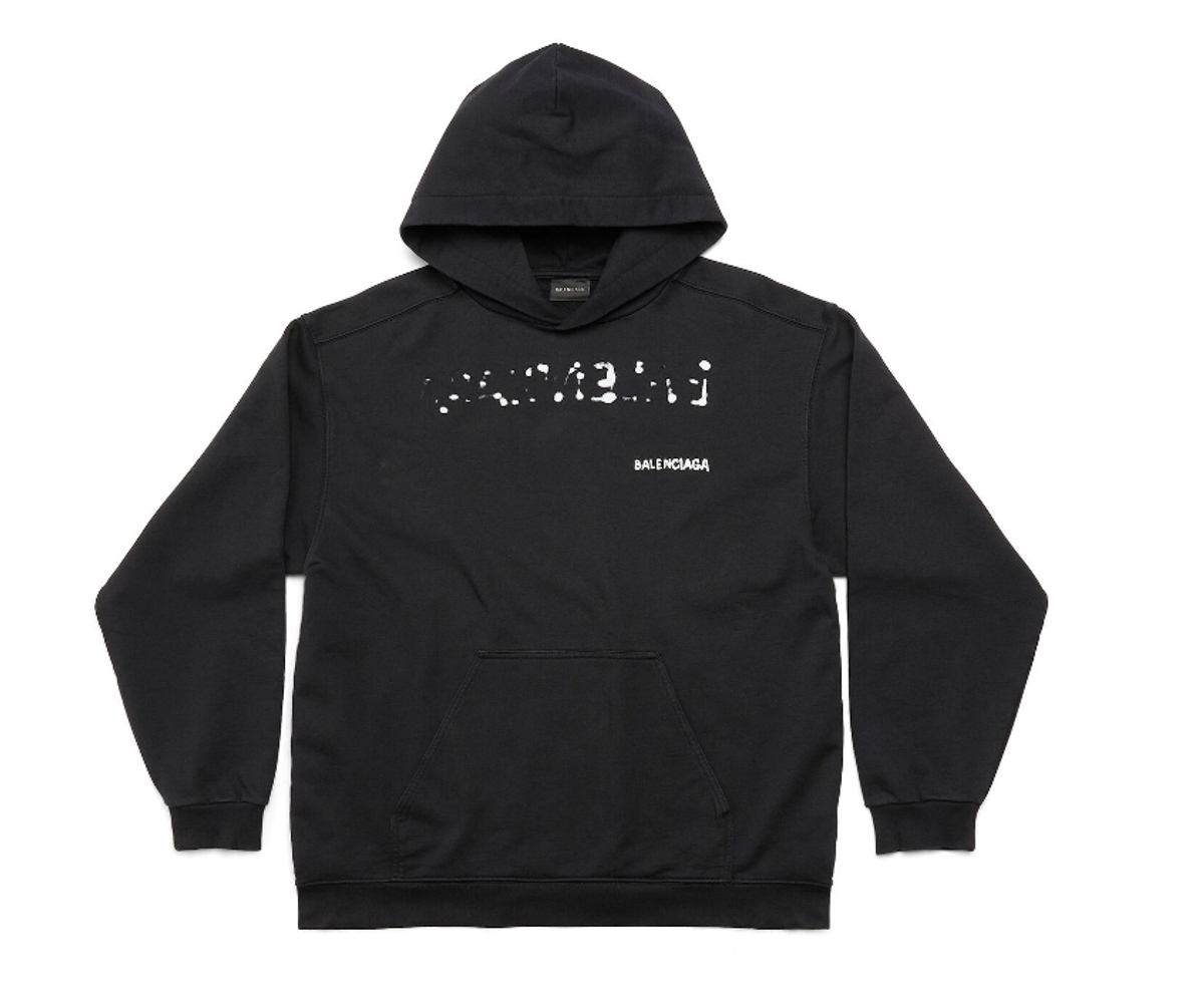 Balenciaga Black Hand-Drawn Balenciaga Hoodie