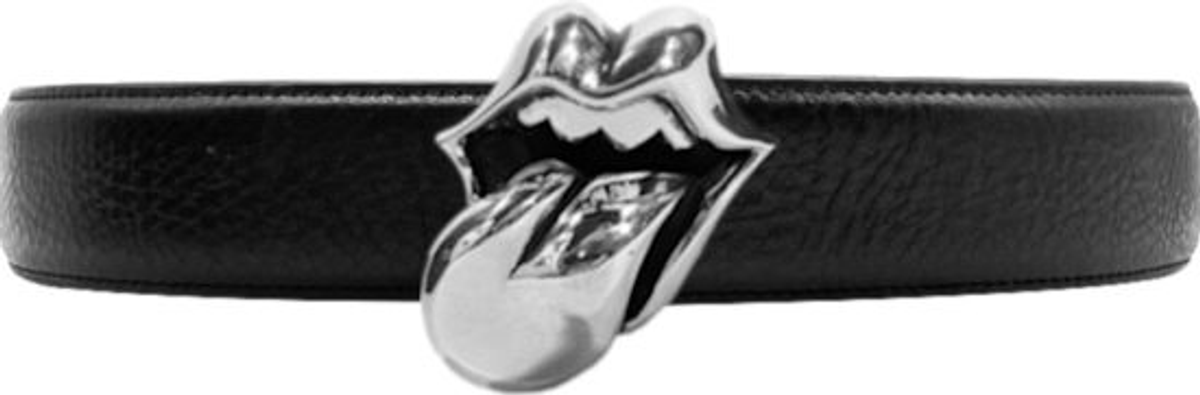Chrome Hearts × Rolling Stones Black Hot Lips Buckle Belt | WHAT
