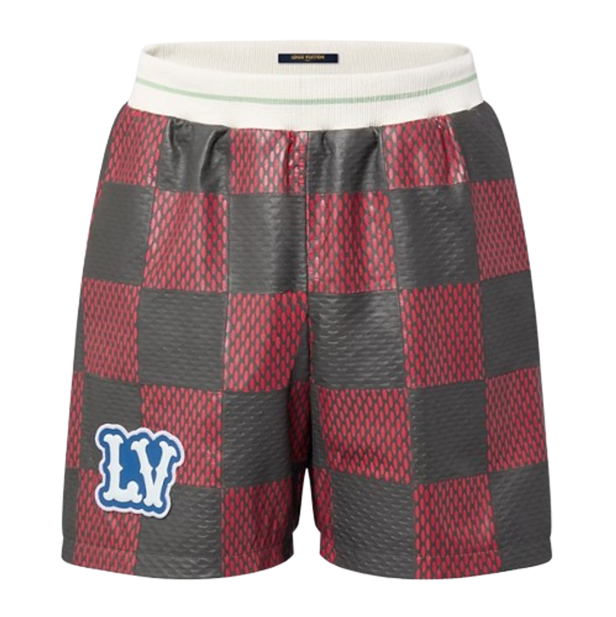 Louis Vuitton Leather Intarsia Damier Rugby Shorts