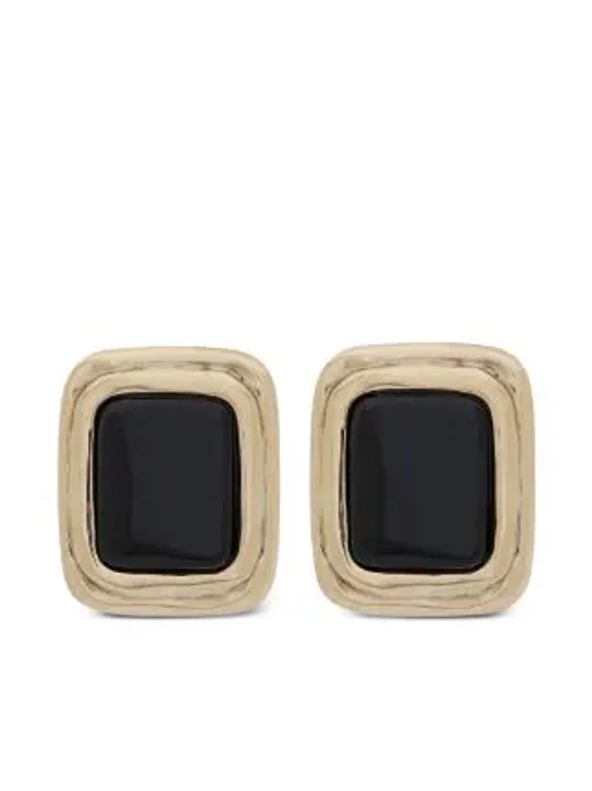 Saint Laurent Schwarz Ohrclips Mit Cabochons