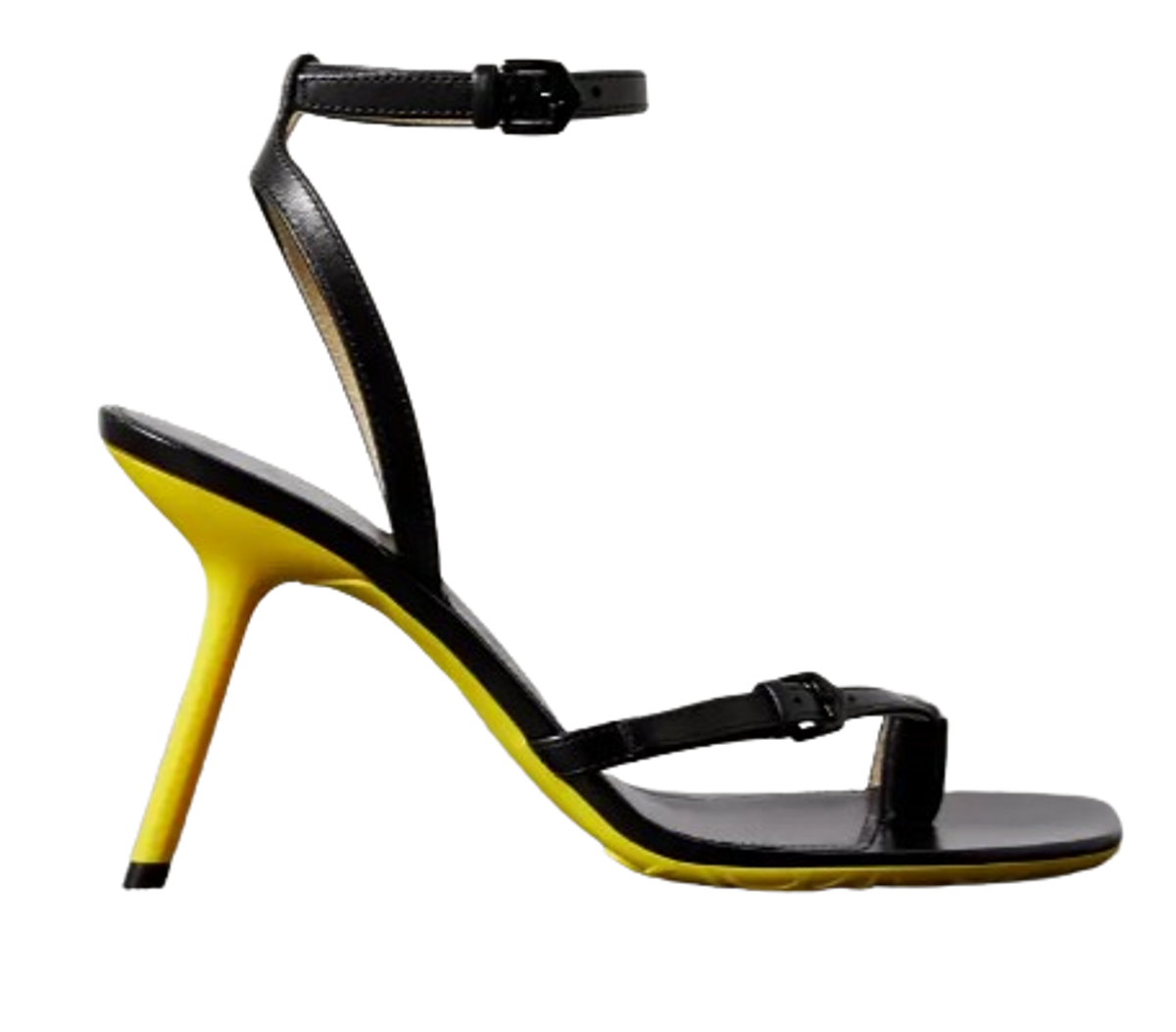 Loewe Black Petal Leather Stiletto Sandals In