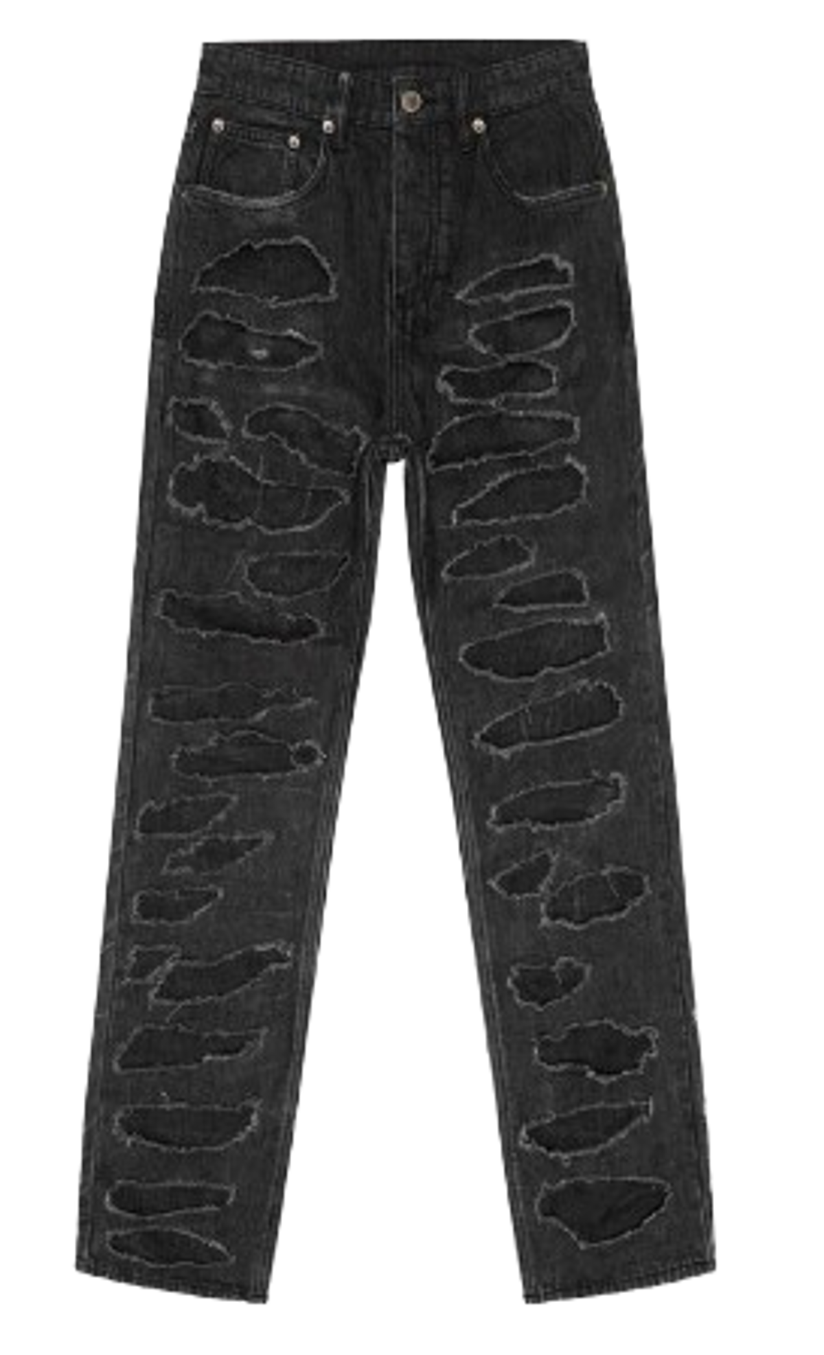 Trippie Redd Merch × Ksubi Anti K Shredded Black Pants