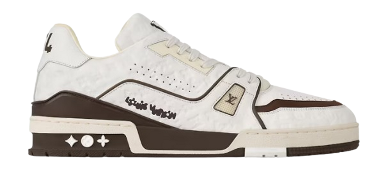 Louis Vuitton White Mocha LV Trainer Sneaker