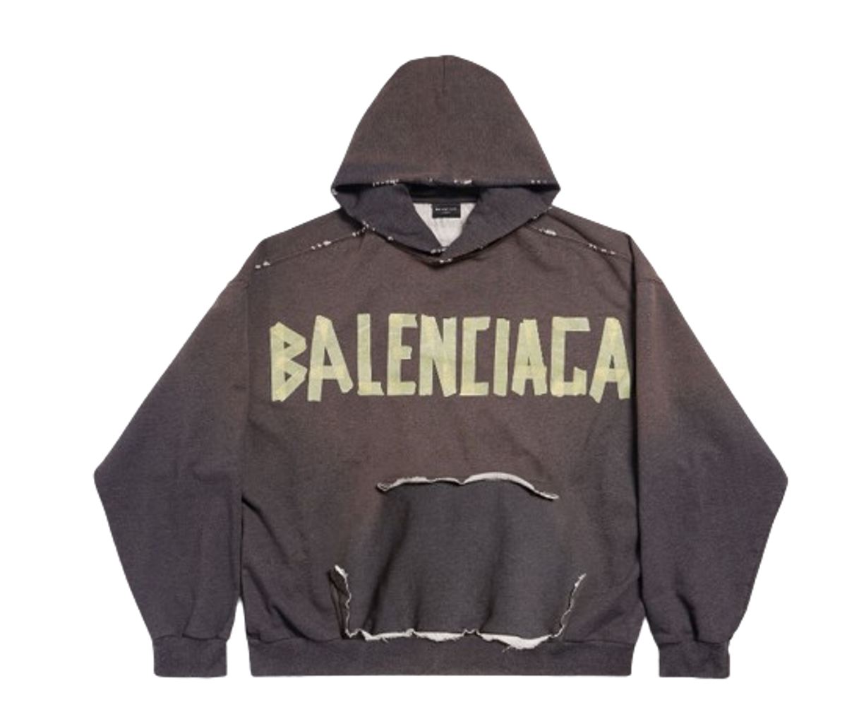 Balenciaga Tape Type Ripped Pocket Hoodie
