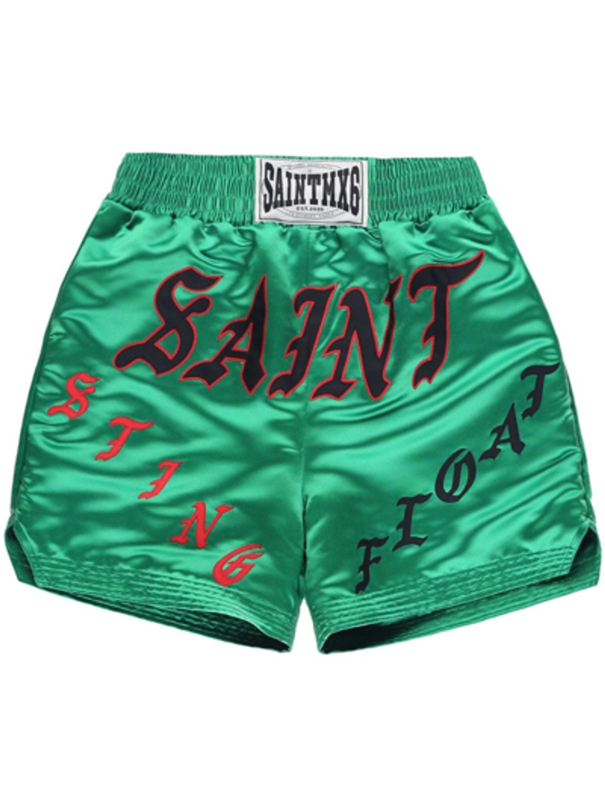 Saint Michael Green Graphic-Print Boxing Shorts