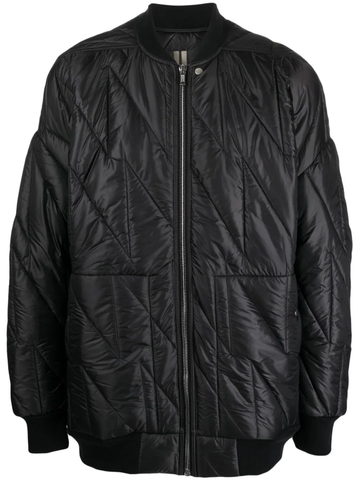 Rick Owens Black Quilted Padded Bomber Jacket