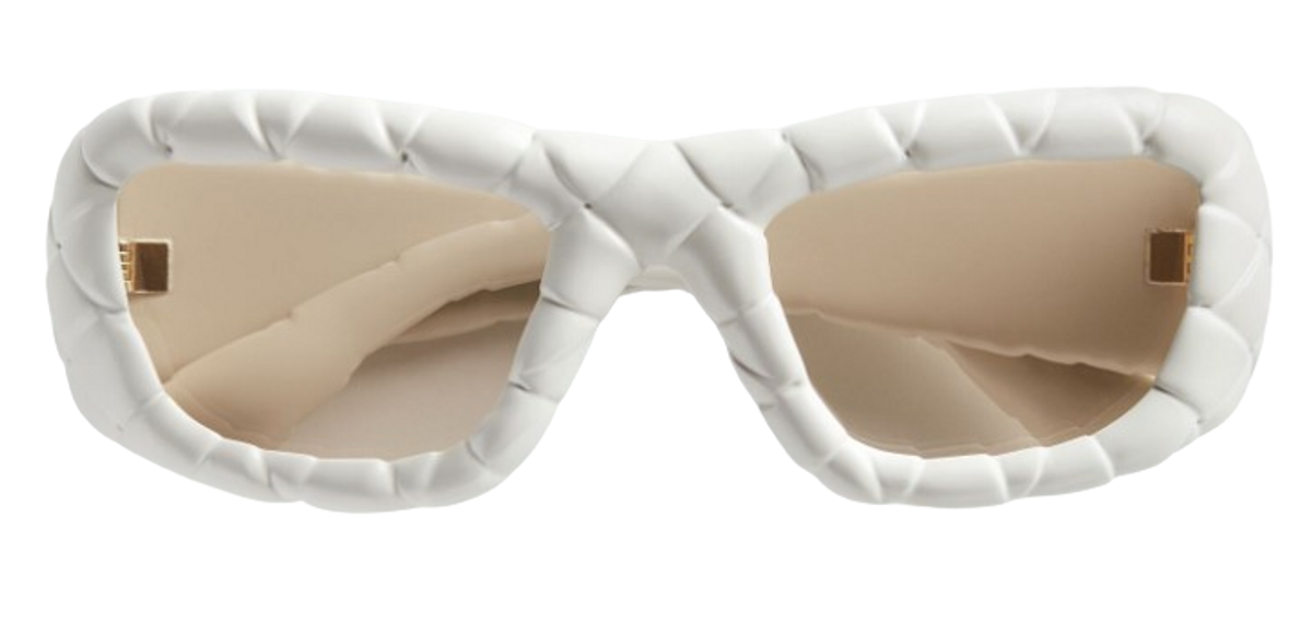 Bottega Veneta Intrecciato Rectangular Sunglasses