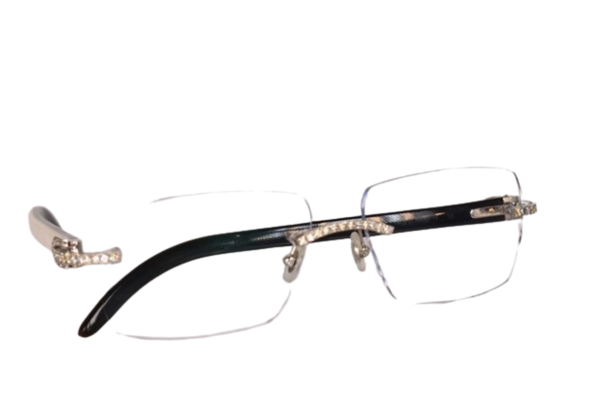 Cartier Signature Diamond White Buffalo Sunglasses