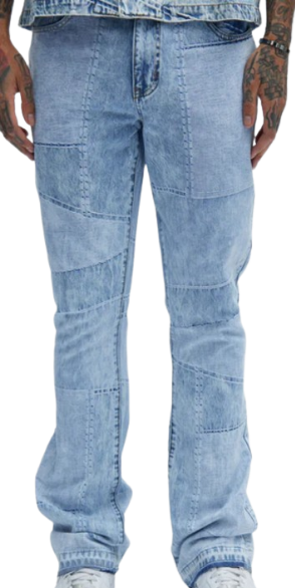 FashionNova Light Blue Wash Verdugo Stacked Slim Flare Jeans