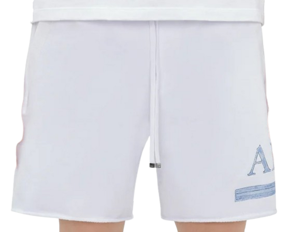 Amiri White Watercolor Bar Sweatshort