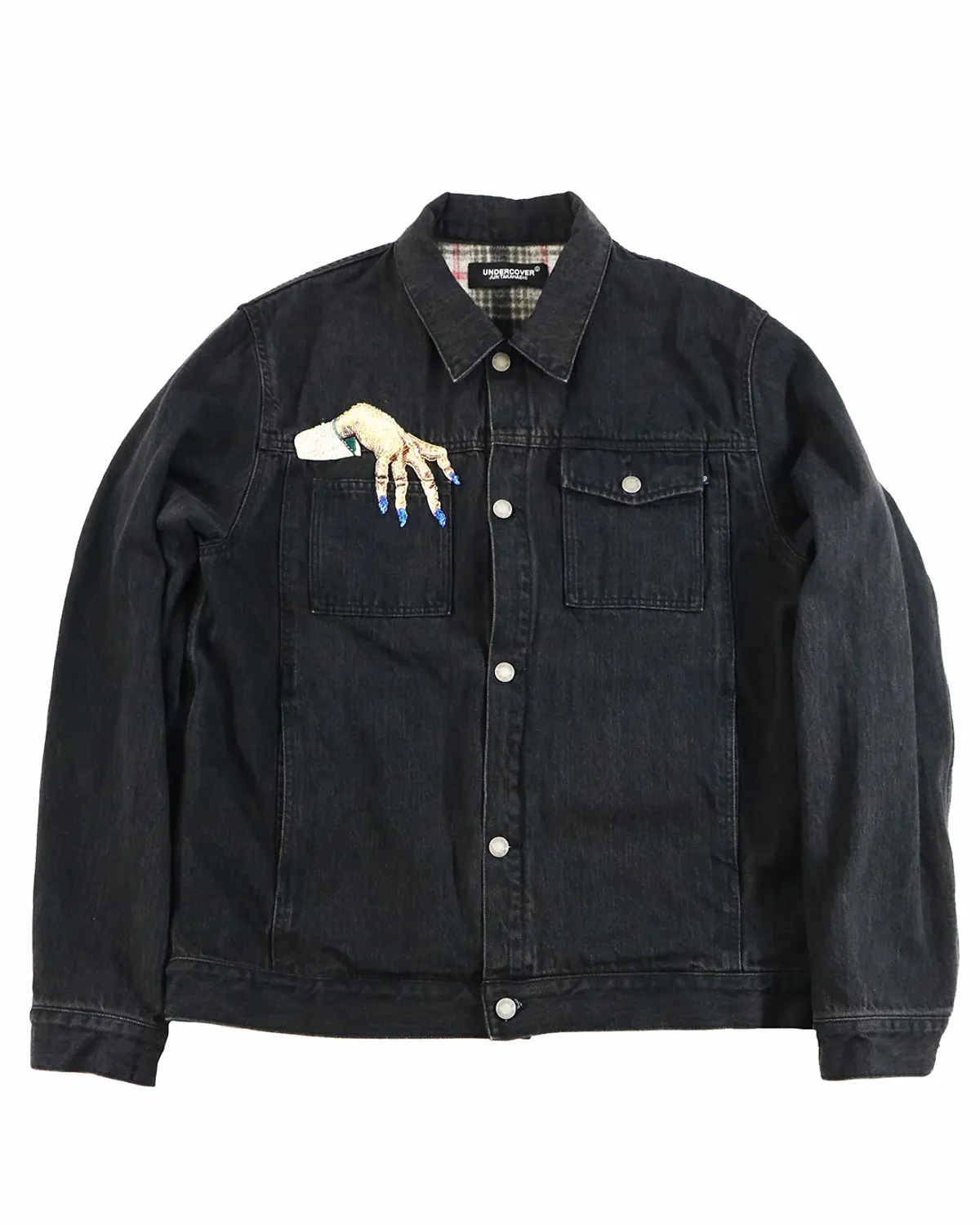 Undercover Hand-embroidered Wool-blend Shirt Jacket In Black