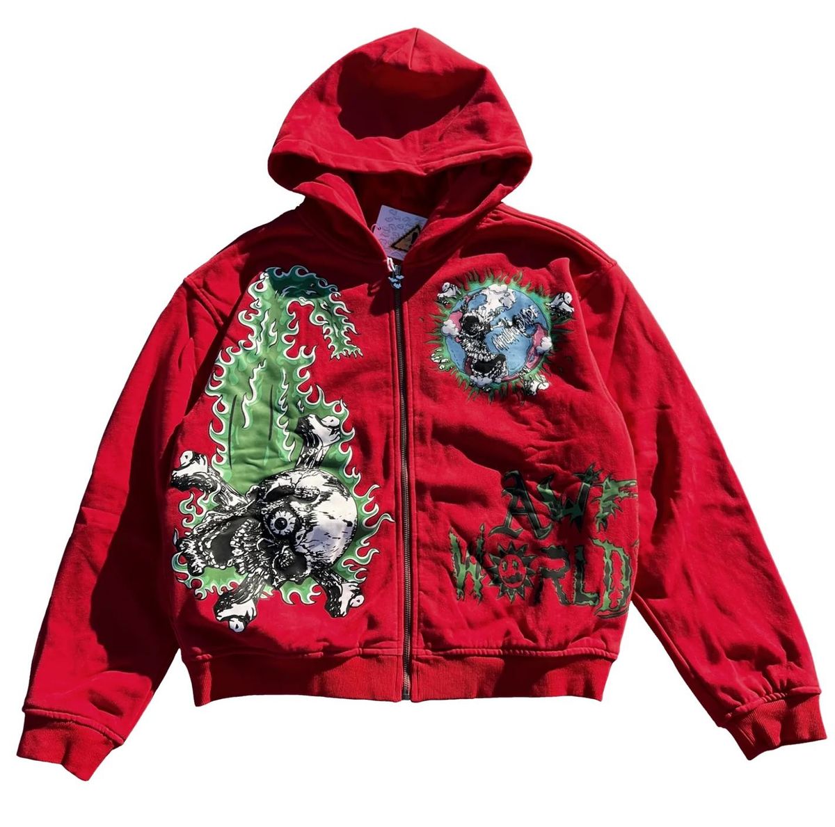 Awful Worldwide AWW Red Signature Zip Up Hoodie | WHAT'S ON