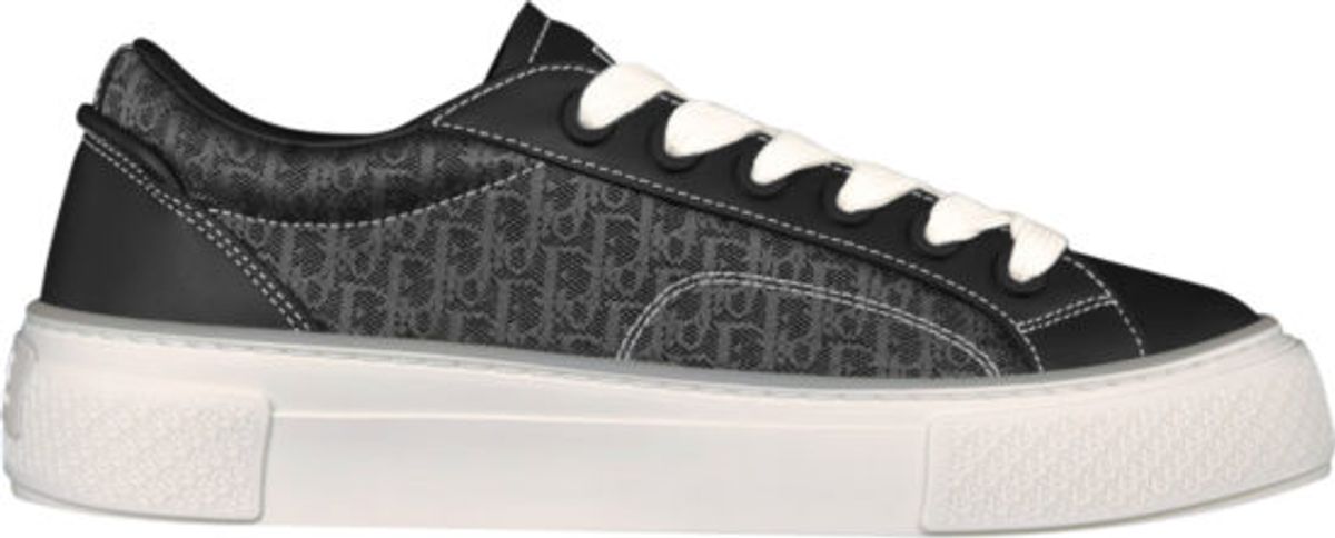 Dior B33 Black Smooth Calfskin and Dior Oblique Jacquard Sneakers