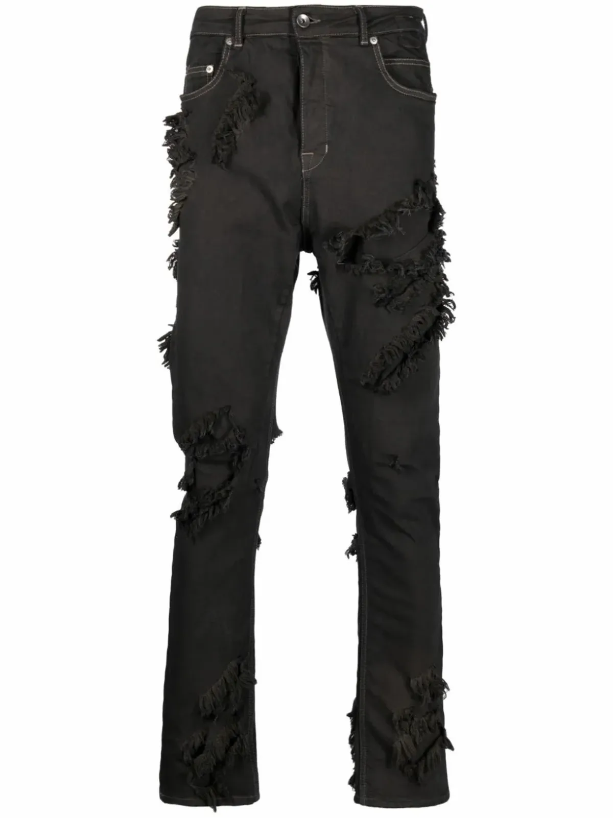 Rick Owens Detroit Cut Slim Jeans In Black