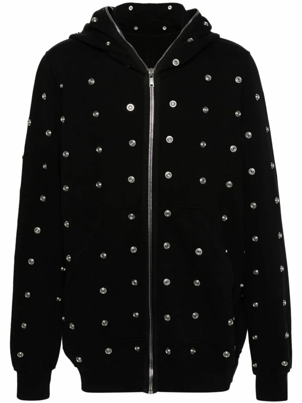 Rick Owens Stud-detailing zipped hoodie