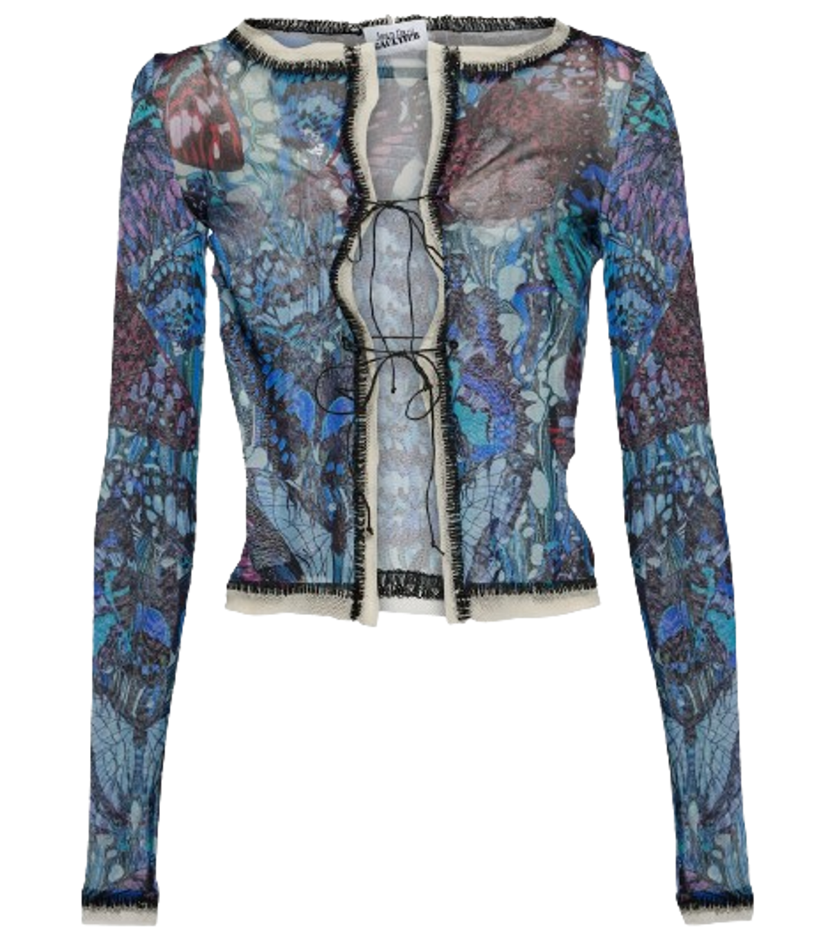 Jean Paul Gaultier Papillon Printed Mesh Cardigan In Multicoloured