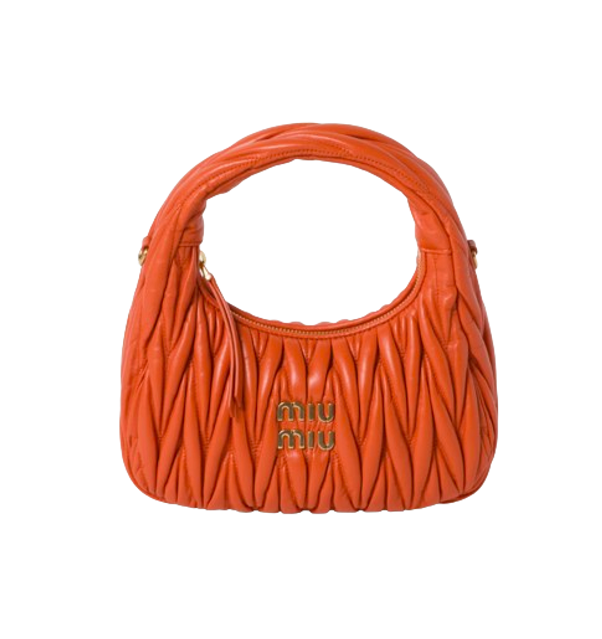 Mi Manera Matelasse Nappa Leather Hobo Bag In Orange
